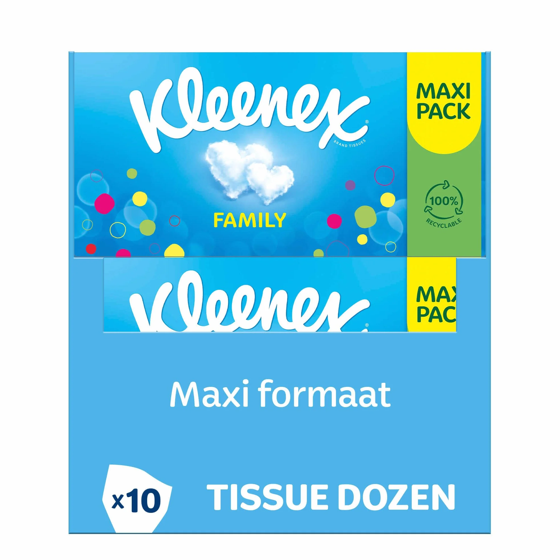 Tkaniny Kleenex Family - 1280 chusteczek - 10 x 128 sztuk - Pudełko na prezent