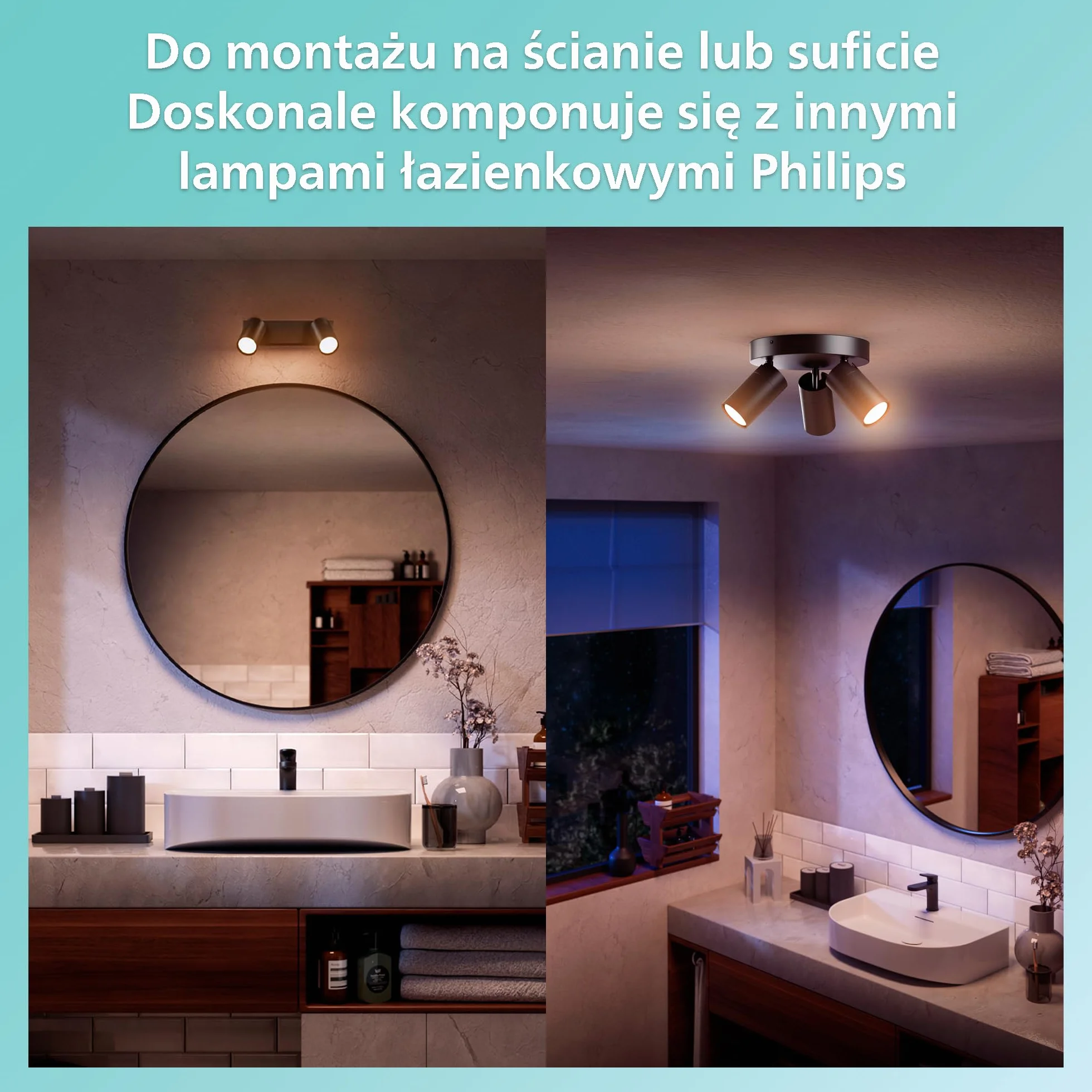 Philips LED Pojedynczy reflektor punktowy Idris, czarny, IP44, wodoodporny, żarówka GU10 nie wchodzi w skład zestawu