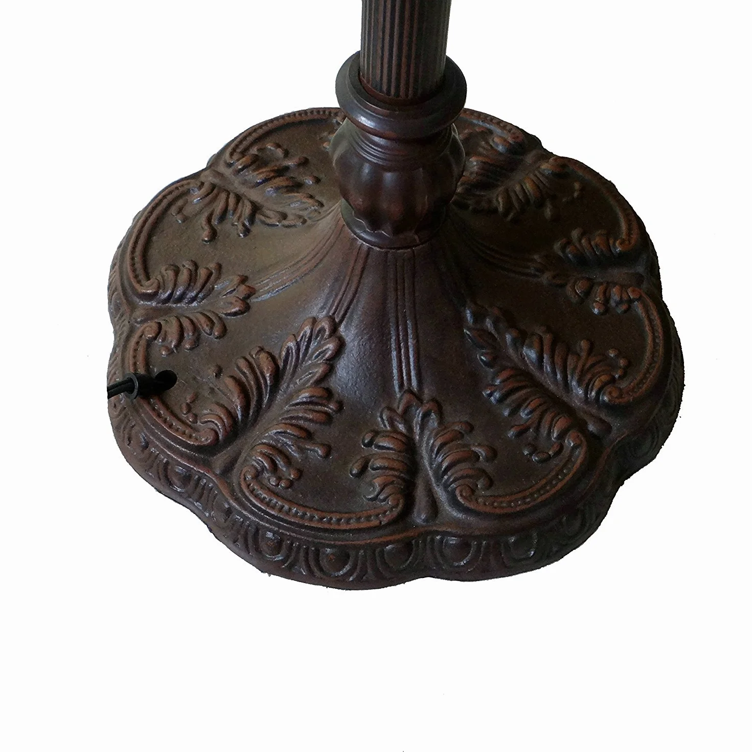 Bieye L30681 Barokowa lampa podłogowa do czytania w stylu Tiffany z witrażem i 13-calowym ręcznie wykonanym kloszem, ciemnobrązowa metalowa podstawa, 65" wysokości