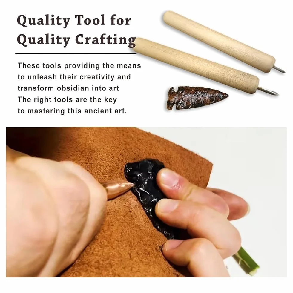 Obsydian Crafting Stone Age Toolkit FlintKnapping Tools dla profesjonalistów i początkujących