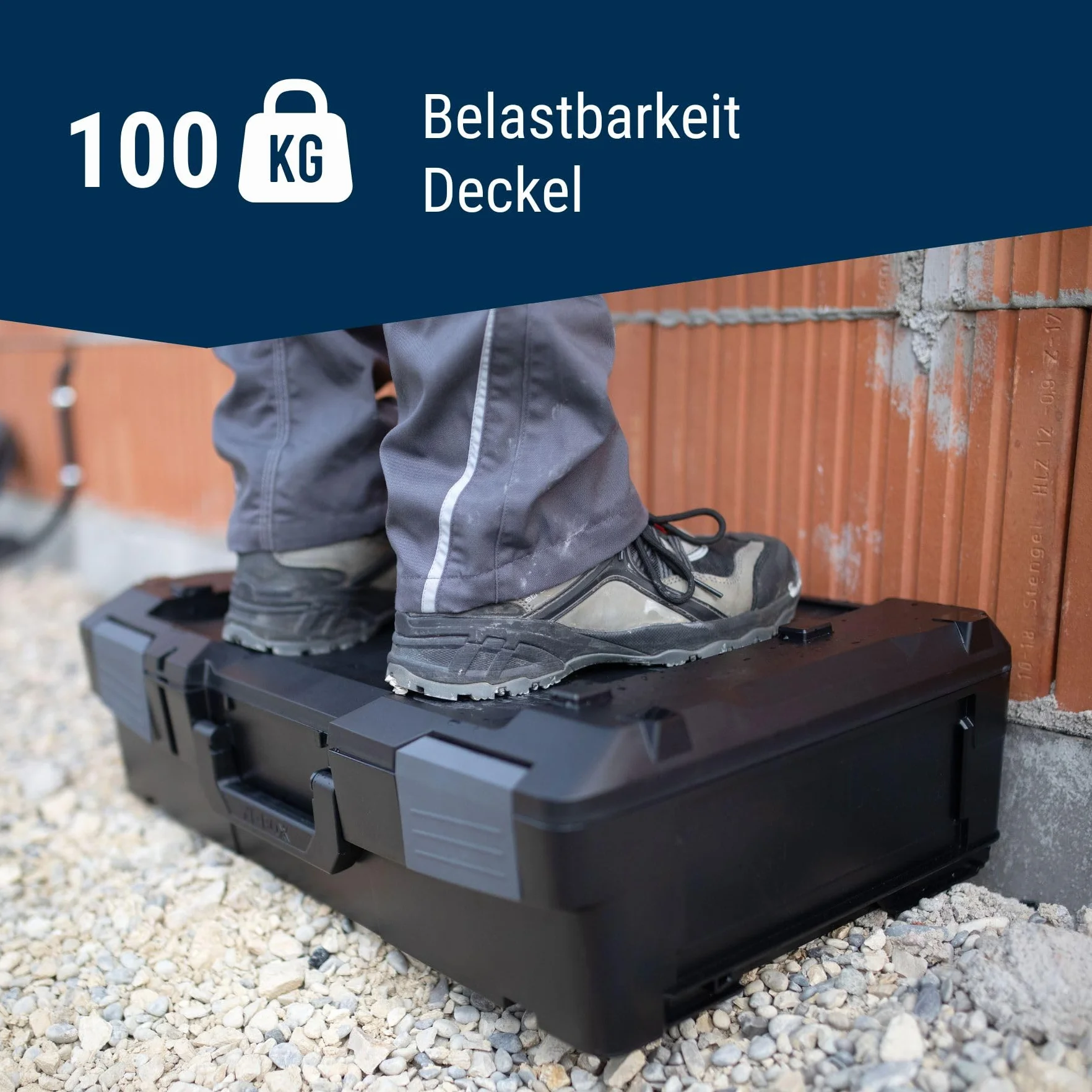 XL-BOXX walizka na narzędzia 30L – Możliwość układania na sobie & kompatybilna z L-BOXX, W-BOXX, Sortimo & Hilti – 607x395x179 mm – Odporna na bryzgi, 3,2kg, plastik ABS (XL-BOXX)