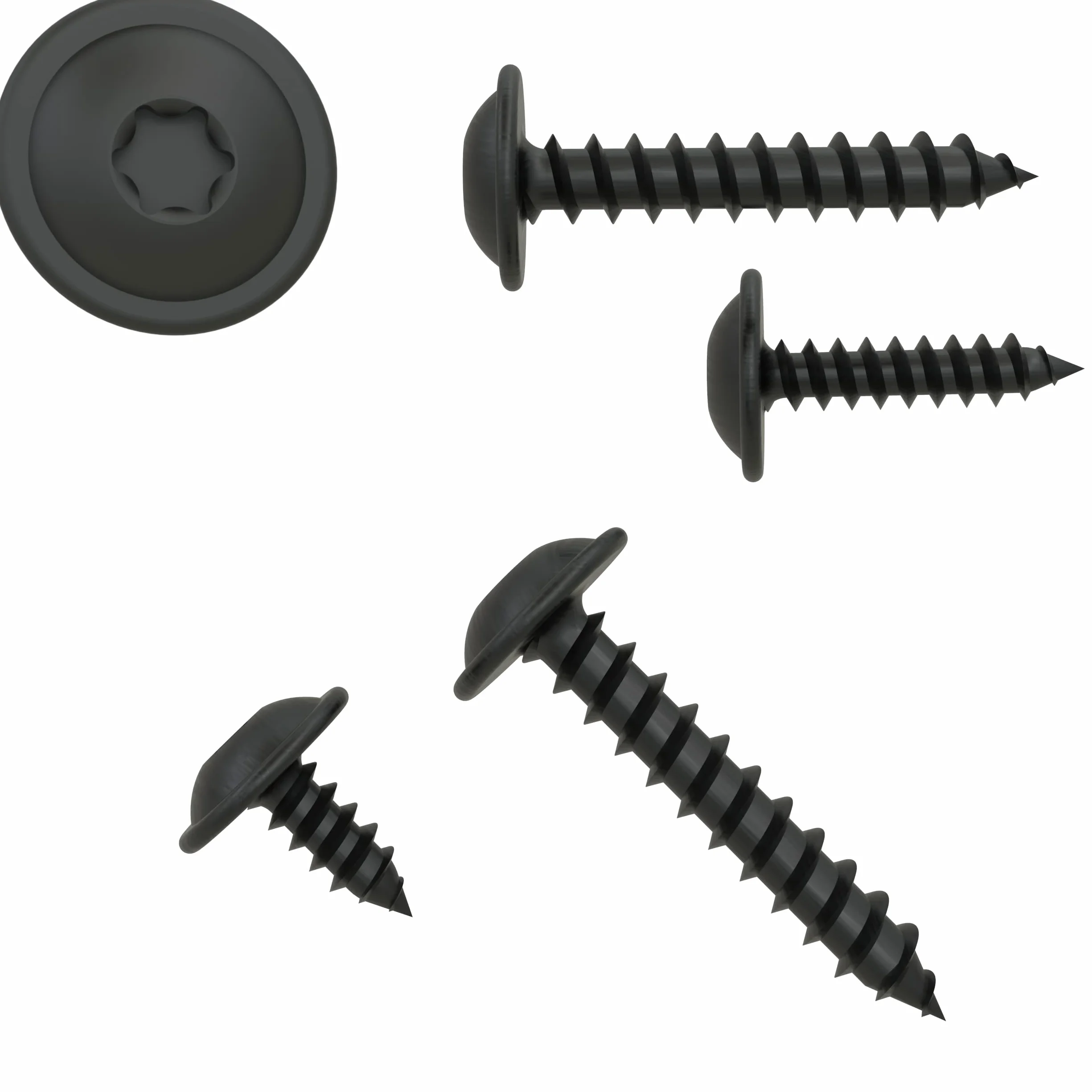 AUPROTEC 100x śruba TORX, wkręt TORX do blach 4,2 x 32 mm łeb płaski, czarny ocynkowany DIN 7049 4,2 x 32 mm, 100 sztuk