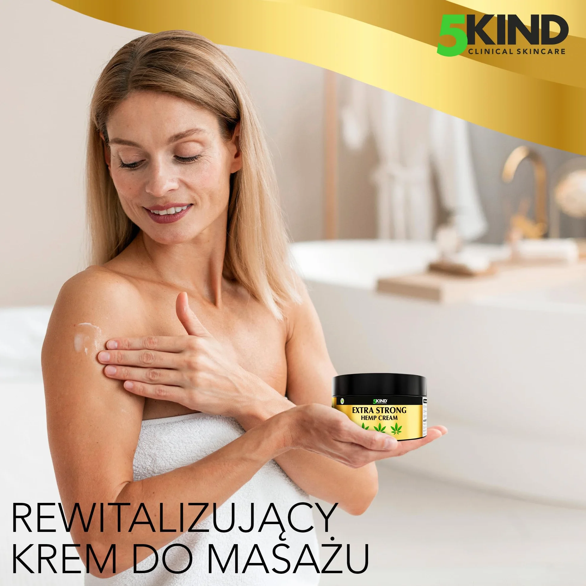 5kind Ekstra Mocny Krem Konopny 200ml - Silny Olej Konopny i Krem Arnikowy - do Masażu Stawów i Mięśni, Dolnej Części Pleców, Stóp, Kolan, Szyi i Ramion - Bogaty w Naturalne Składniki