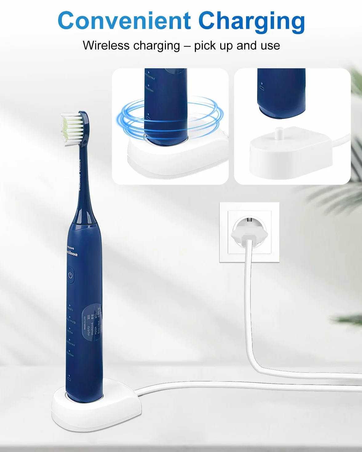 Ładowarka elektryczna do Philips Sonicare, kompatybilna z Philips HX6511 HX6512 HX6530 HX6710 HX6750 HX6780 HX6910 HX6930 HX8000 HX9000 Ładowarka indukcyjna Wodoodporny adapter zastępczy IPX7