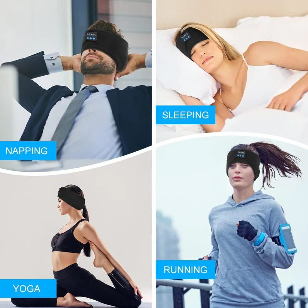 flintronic Słuchawki do spania bezprzewodowe Bluetooth z ultracienkimi głośnikami stereo HD sportowe opaska