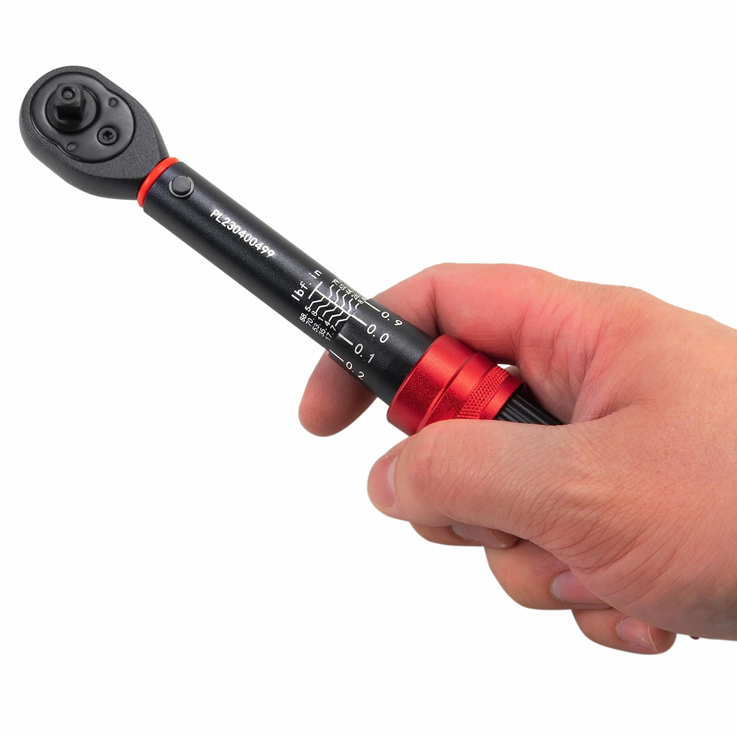 HASKYY Klucz dynamometryczny 1/4" 1-10 Nm rower silnik przemysłowy mikro moment obrotowy grzechotka klucz zapadkowy, czarny/czerwony