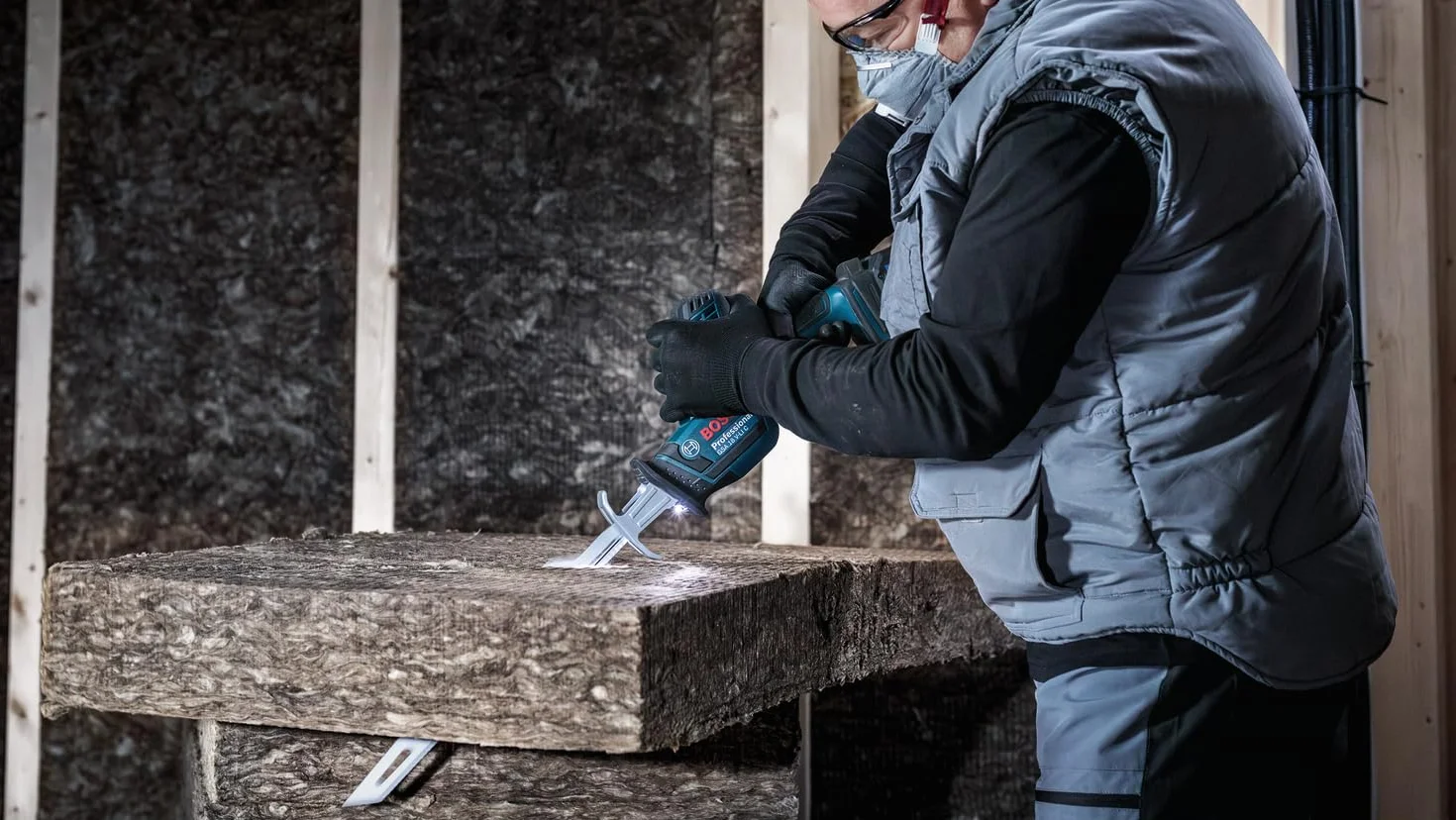 Bosch 1x Brzeszczot do piły szablastej PRO Fibre Insulation S2013AWP (do Wełna mineralna, Wełna mineralna, Długość 400 mm, Professional Akcesoria Piła szablasta)