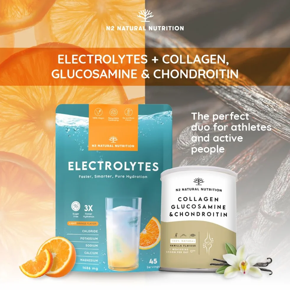 Elektrolity Bez Cukru, 45 Dni Hydratacji. Napój Proszkowy z Chlorkiem, Potasem, Sodem, Wapniem i Magnezem. Regeneracja i Energia. N2 Natural Nutrition