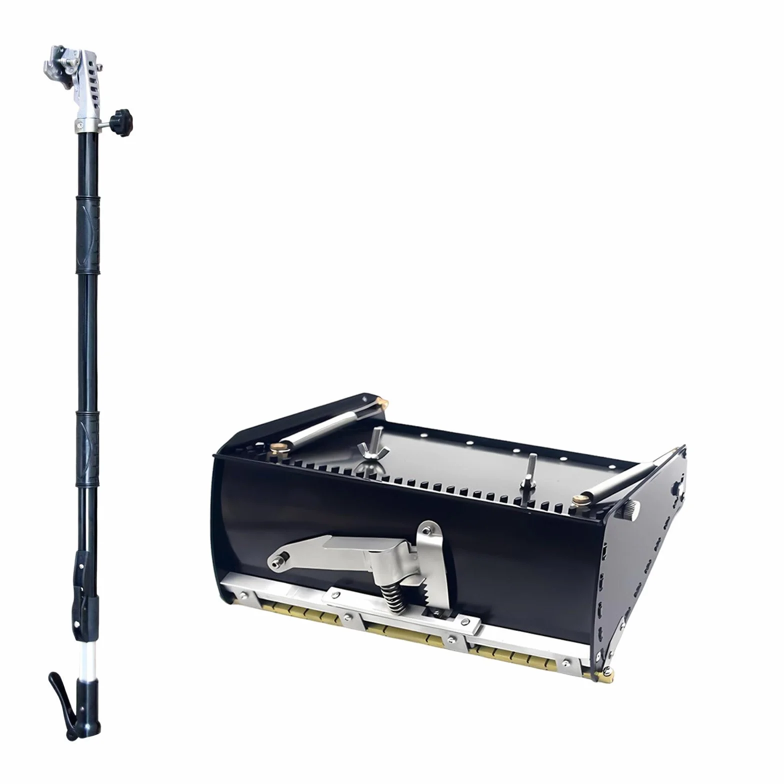 Płaska Skrzynka Do Gipsu, Profesjonalna Płaska Dekoracyjna Skrzynka Z Uchwytem Teleskopowym 40"-64", 8"/10"/12", Zestaw Narzędzi Do Wykończeń, Narzędzia Do Wygładzania Gipsu 10in+Rod