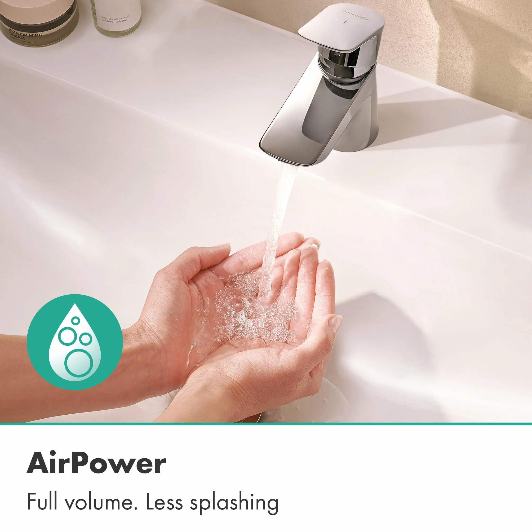 hansgrohe Neovis Q 71339000 bateria umywalkowa do zimnej wody bez odpływu, kran dla gości, WC z wylewką, wysokość 63 mm, bateria mieszakowa do umywalki oszczędzająca wodę (EcoSmart), chrom, 71339000