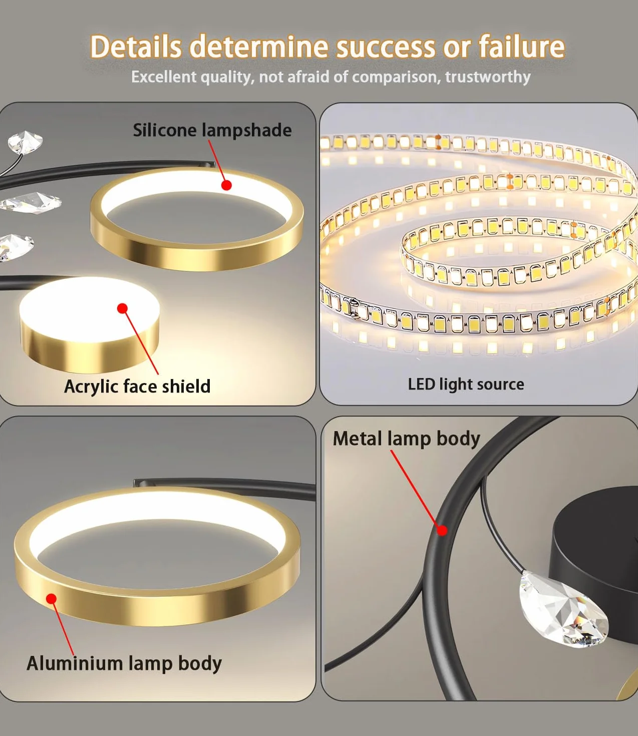Nowoczesny Minimalizm OśWietlenie Sufitowe W KształCie Kwiatu śCiemnialna Lampa Sufitowa LED Lampa Sufitowa Do MontażU Wpuszczanego ZłOta Akrylowa Lampa Sufitowa z Pilotem (8 głowic)