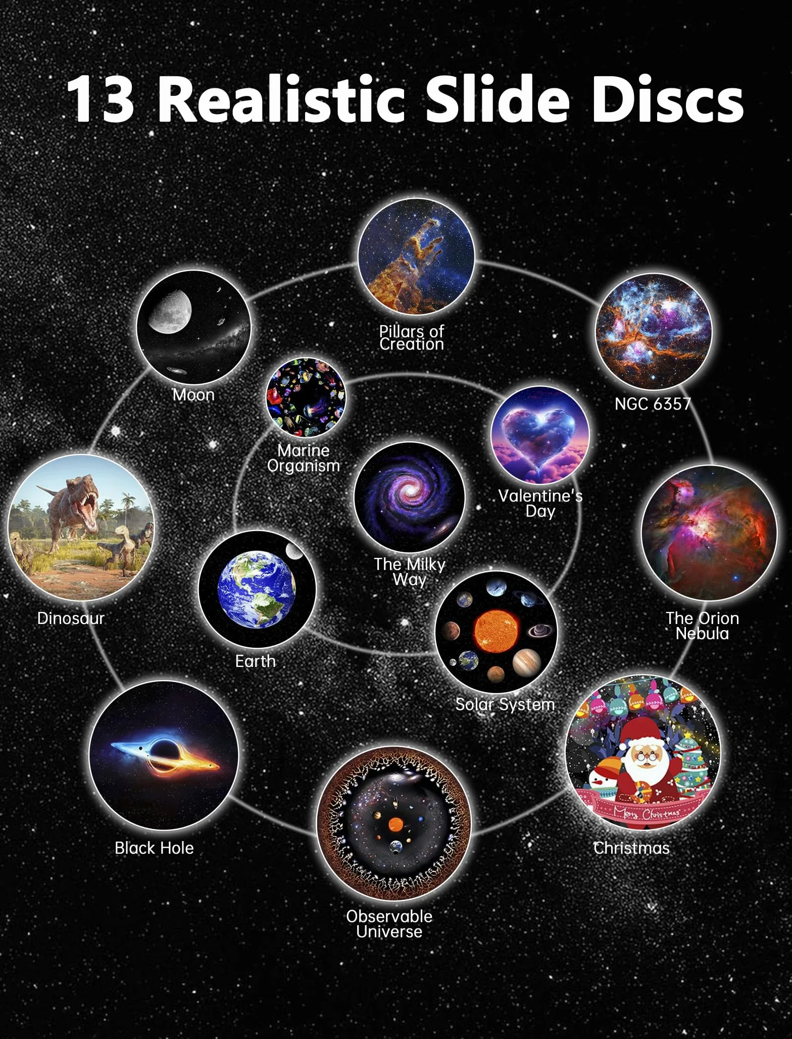 MERTTURM Projektor Gwiazd i Gwiaździstego Nieba, 13 Tarcze, Efekt Meteorytów, Planetarium dla Dzieci i Dorosłych
