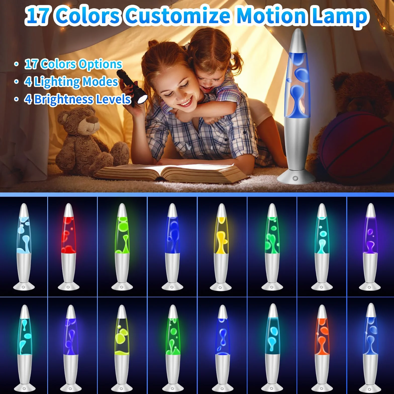 Lampa Lava 40 cm z 17 kolorami i pilotem zdalnego sterowania