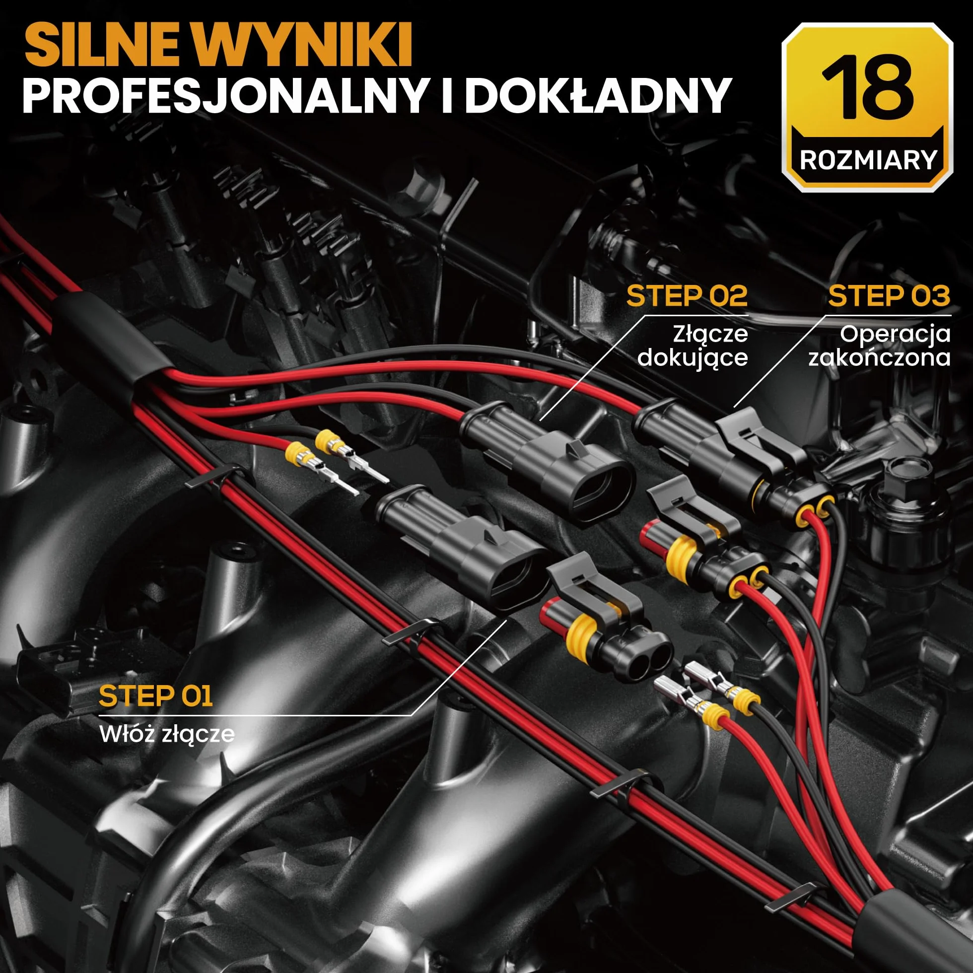 SOMELINE Zestaw szczypiec zaciskowych, wodoszczelnych wtyczek samochodowych, szczypce zaciskowe (0,34 – 2,5 mm²), z wtyczką kablową 1/2/3/4/5 pinów, wodoszczelna wtyczka kablowa, wtyczka samochodowa