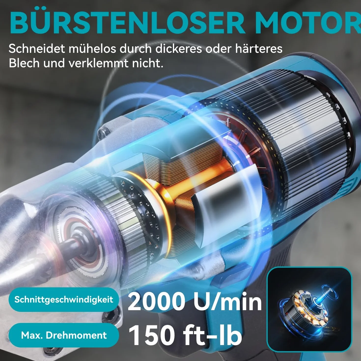 Yofidra Akumulatorowe nożyce do blachy – bezszczotkowe nożyce elektryczne z bateriami 2 x 2000 mAh, pojemność cięcia 3 mm, bezstopniowa regulacja prędkości, elektryczne nożyce do metalu, nożyce
