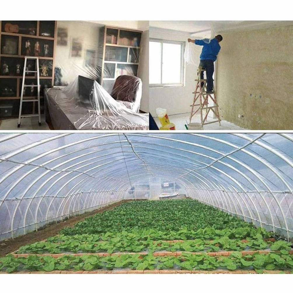 Wodoszczelna, wiatroszczelna, przezroczysta plandeka z tworzywa sztucznego PE, pyłoszczelna, odporna na zimno, wysokie temperatury, idealna do szklarni, 3 x 1,5 m