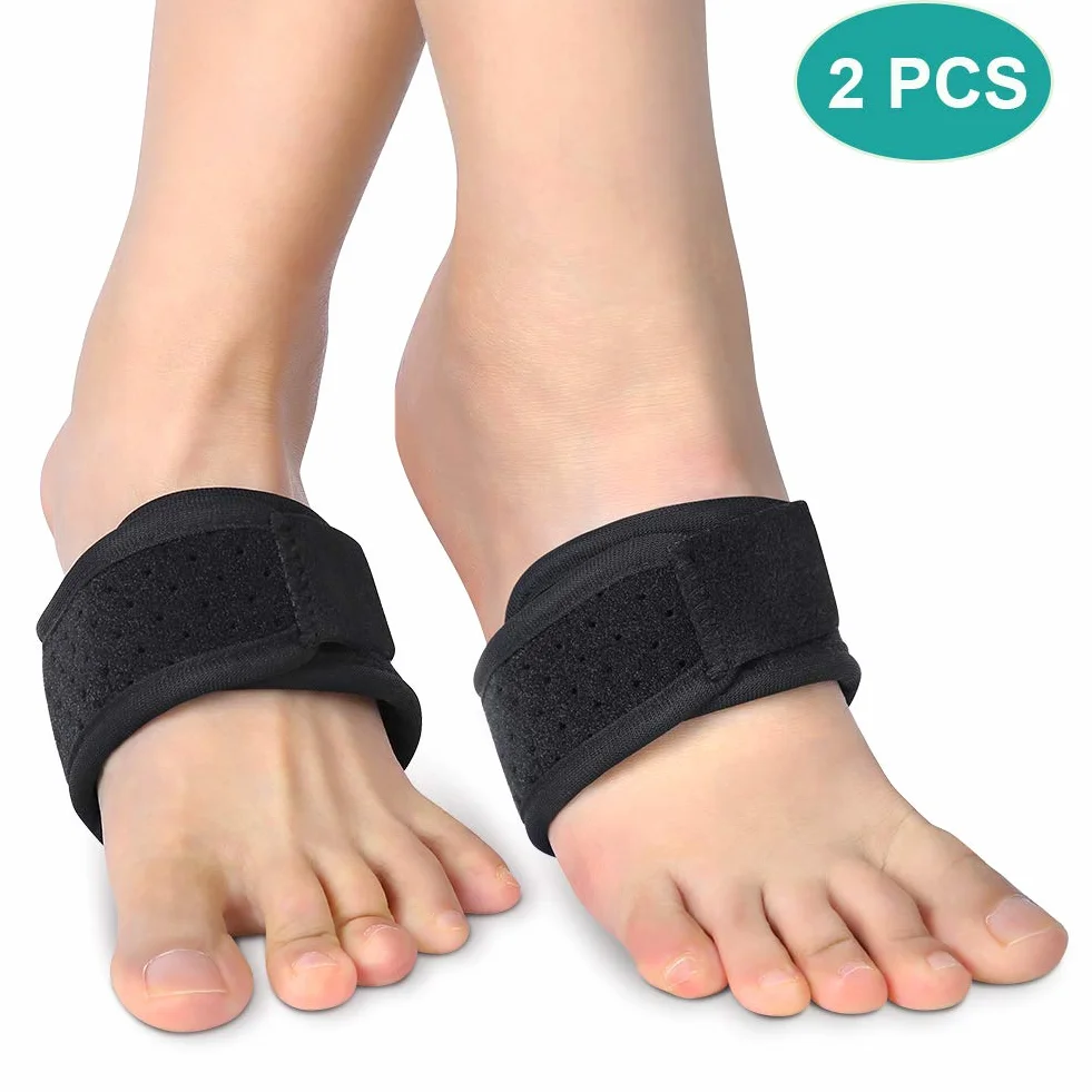 Foot Arch Pomoc rękawem, antypoślizgowa Arch utrzymania opatrunku Brace z regulowany, wyścielany Arch Wsparcie dla płaskostopia, High Arch, Heel Spurs i Foot Pain Relief, jeden rozmiar pasuje do większości, 1pair