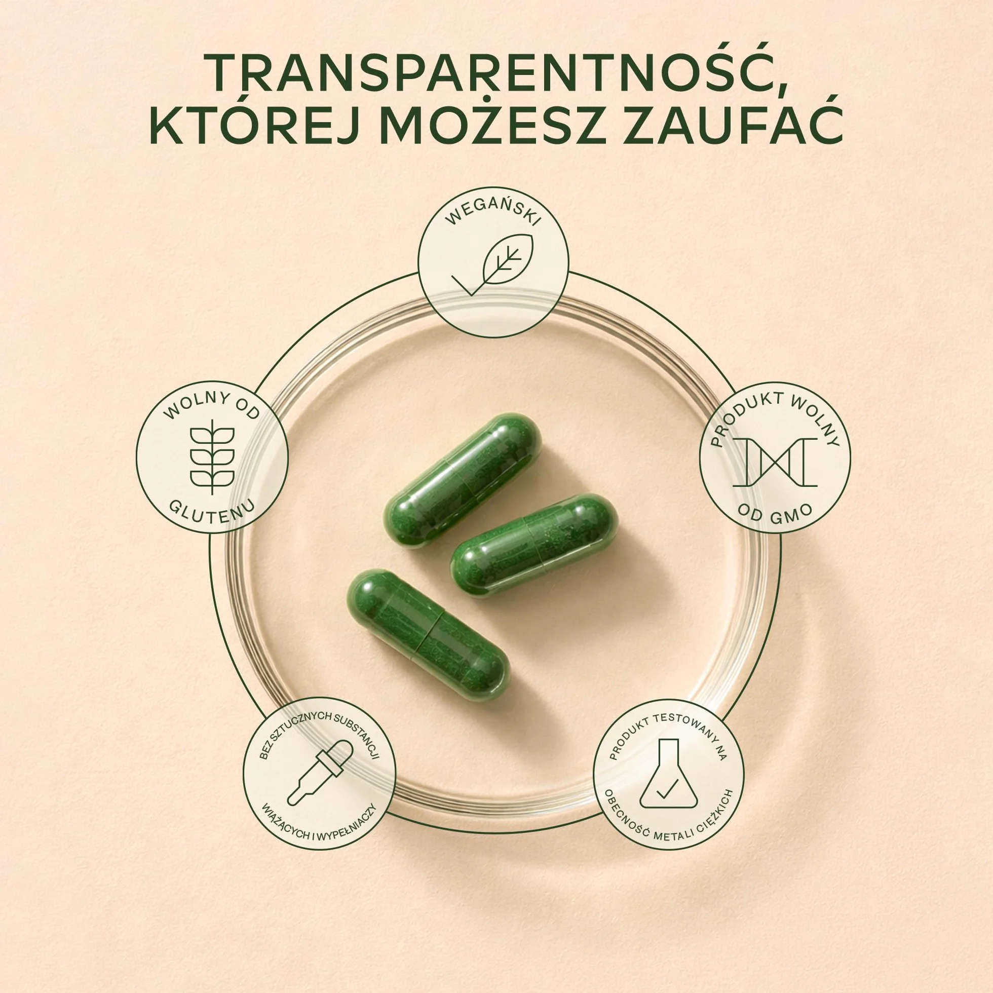Spirulina i Chlorella 1800 mg Kapsułki - Mieszanka Fitoskładników z Niebieskich Alg - Wegańska Formuła