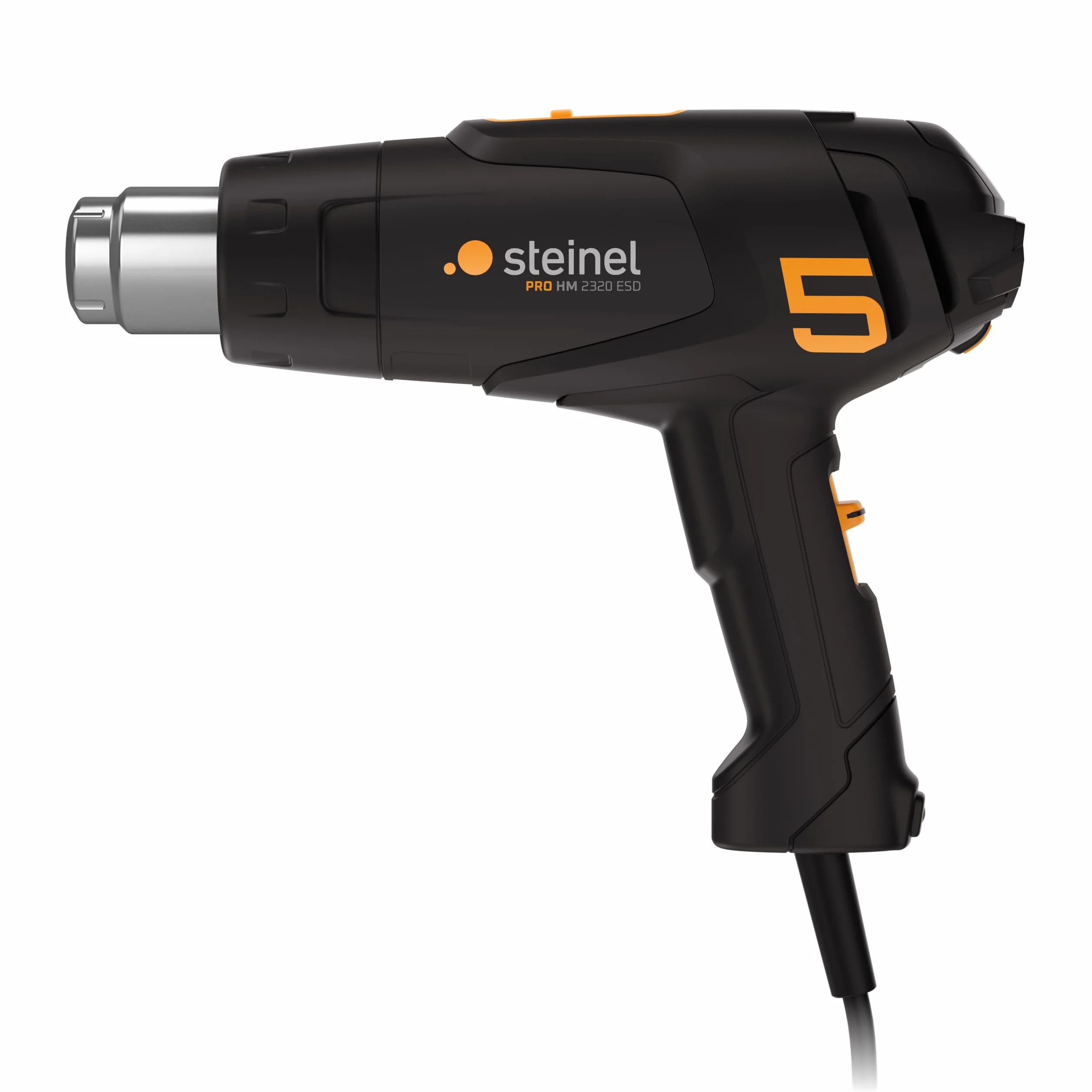 Steinel Pistolet na gorące powietrze HM 2320 ESD | Opalarka o mocy 2300 W, wyświetlacz LCD, temperatura od 80 °C do 650 °C, tryb ECO, przewód o długości 3 m