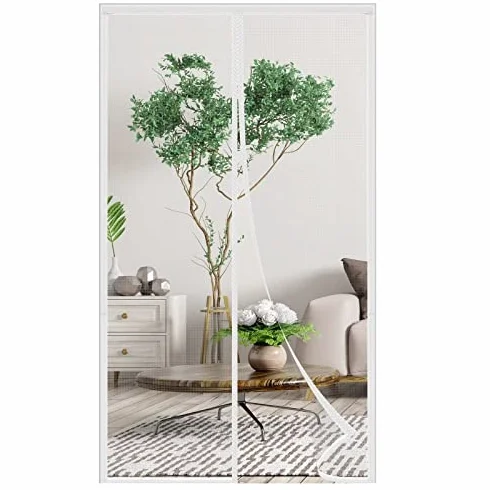 Magnetyczna moskitiera z włókna szklanego, 175 x 225 cm moskitiera na drzwi z silnymi magnesami samozamykająca się samoprzylepna łatwa instalacja magnetyczna moskitiera na balkon salon kuchnia