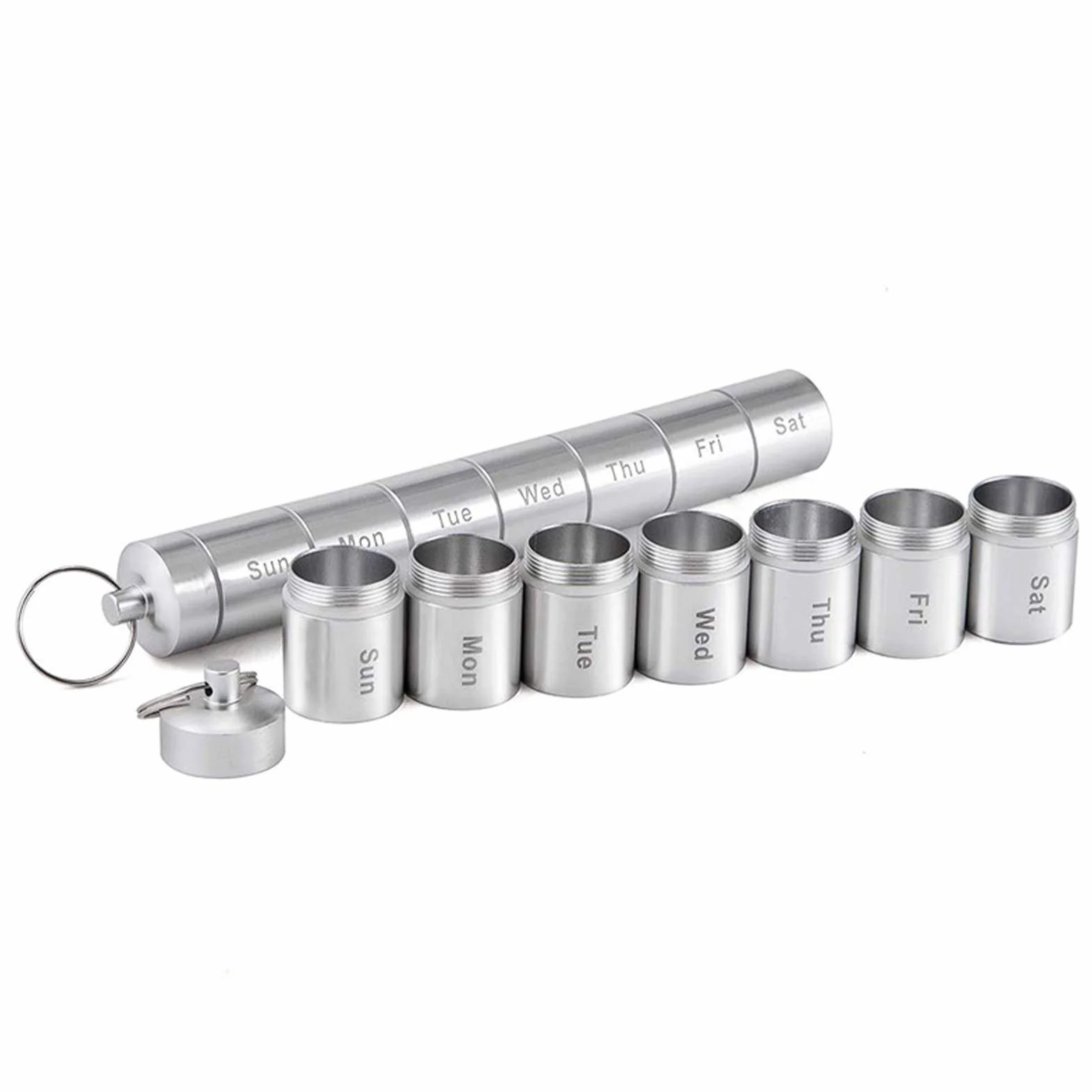 Organizer na Pigułki 7 Dni Wodoodporny Etui ze Stopu Aluminium Przenośny