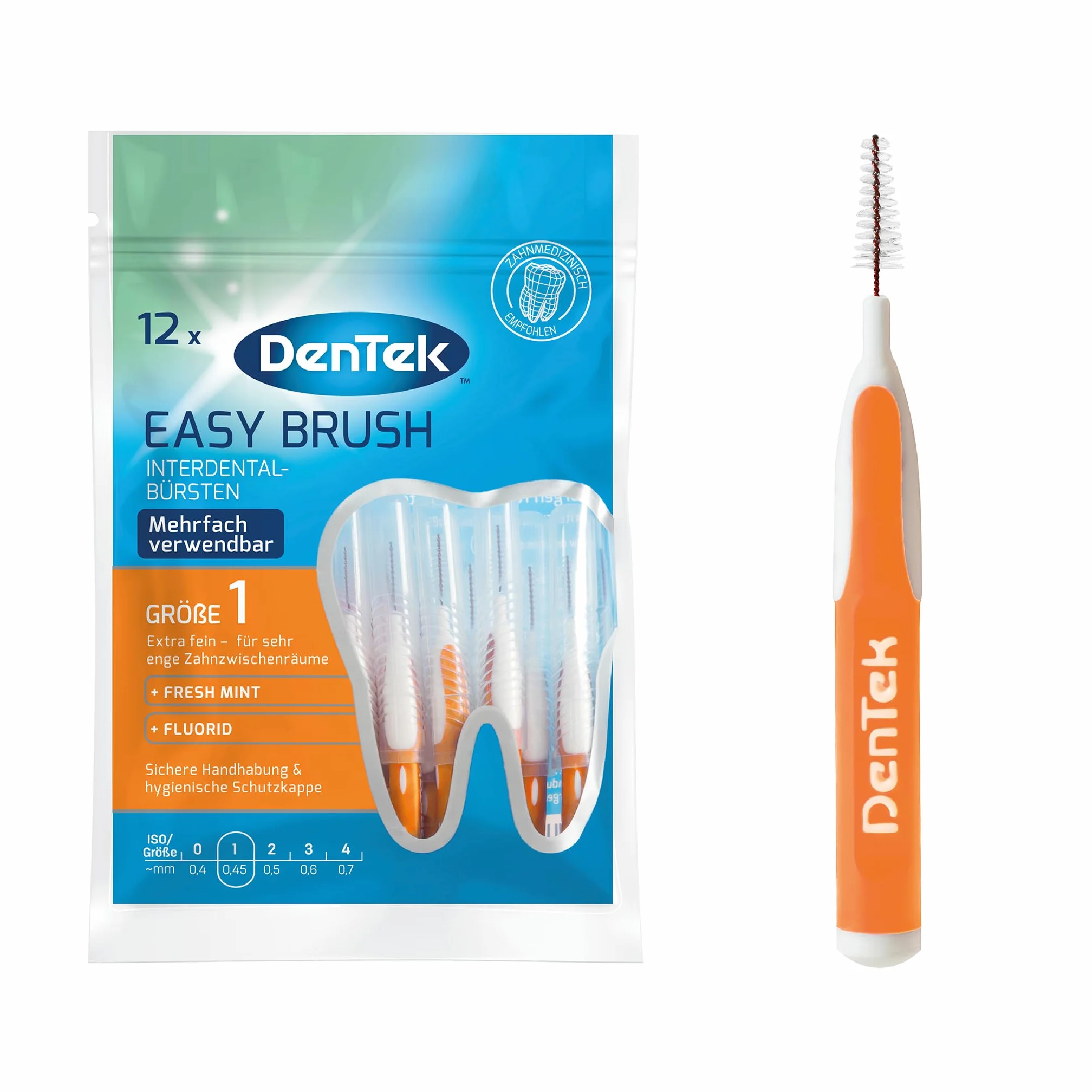 Dentek 18529 Szczoteczki do Czyszczenia Przestrzeni Międzyzębowych, 12 Sztuk