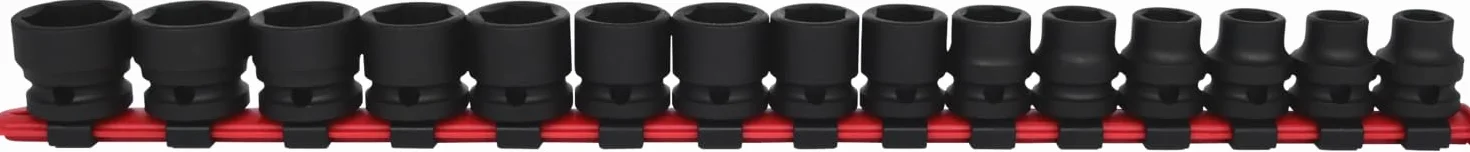 KS Tools 515.0055 1/2" Zestaw sześciokątnych nasadek udarowych, ekstra krótki, 15-części