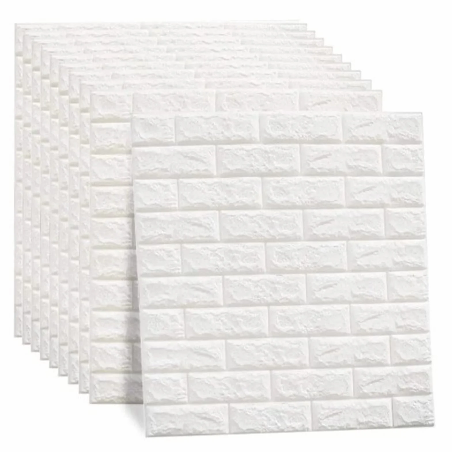 Samoprzylepna Tapeta, 10 Sztuk 3D Panele ścienne ze Sztucznej Cegły Peel and Stick Foam 3D Tapeta z cegłą Faux Cegła Kamienna Tapeta w Tle do Sypialni Dekoracja Salonu