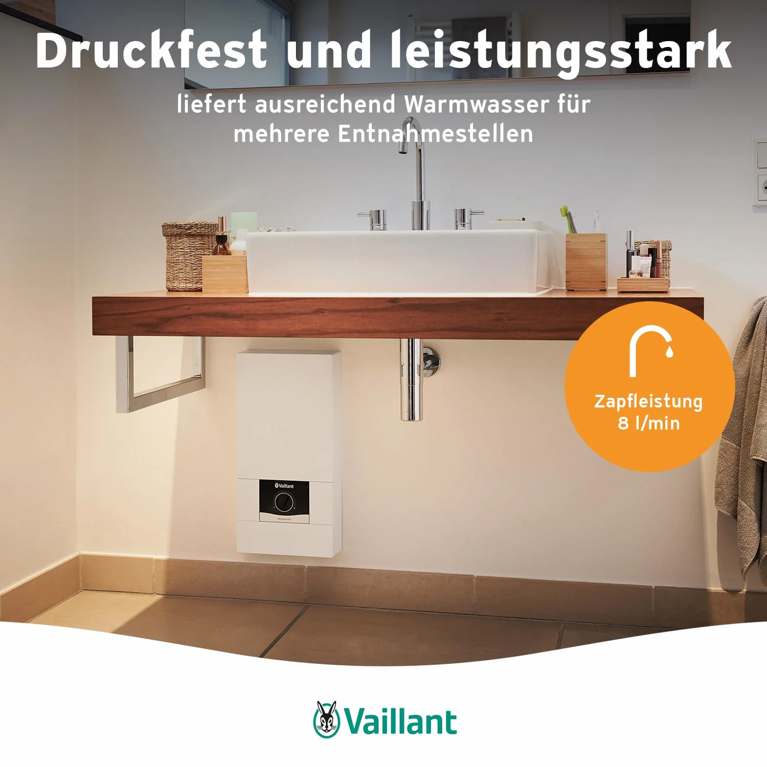 Vaillant 0010023779 Elektroniczny Podgrzewacz Przepływowy, Biały, 24 kW