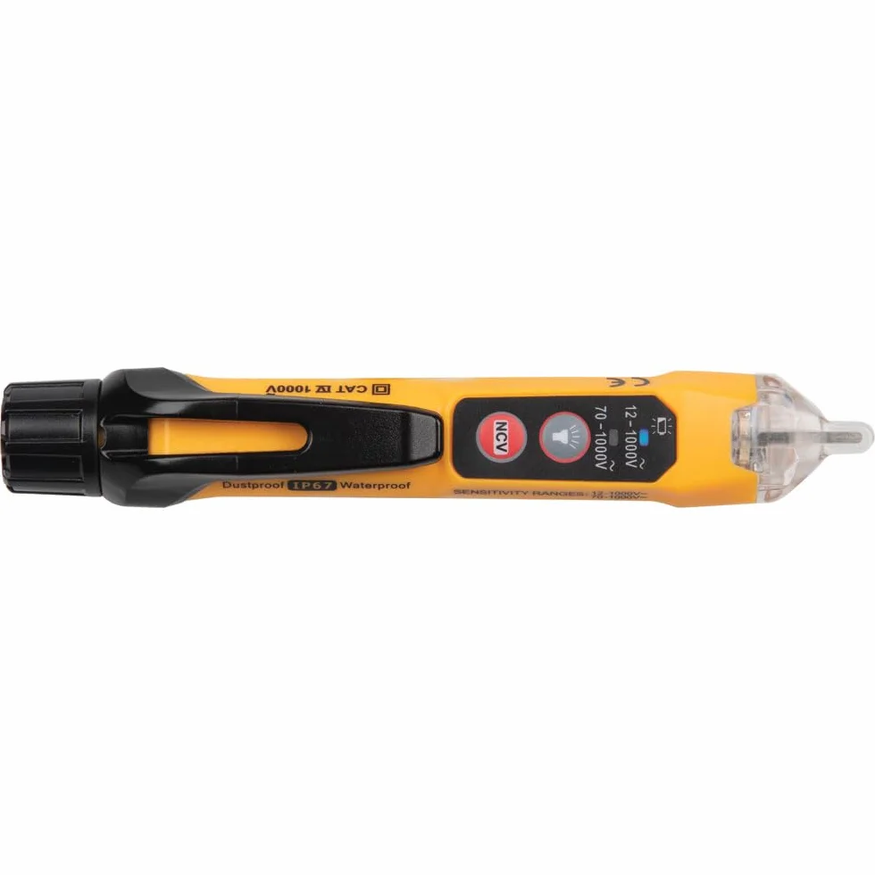 KLEIN TOOLS Bezdotykowy tester napięcia z dwoma zakresami pomiarowymi i latarką, 12-1000 V AC