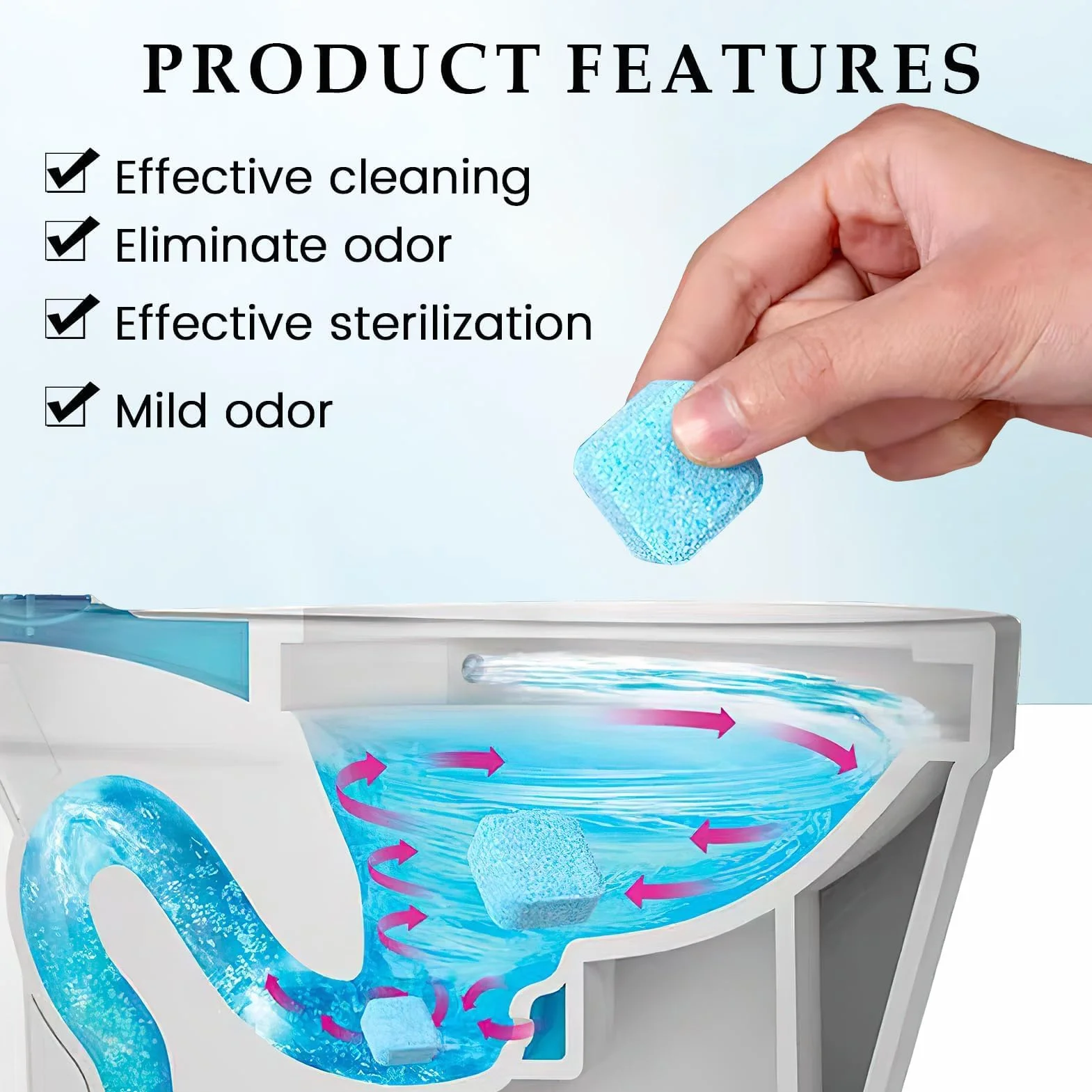 WC Aktiv Tabs, silny środek do czyszczenia toalety przeciwko kamieniu wapiennemu i moczowi, Wc Frisch, środek do czyszczenia WC, środek do czyszczenia toalety, środek czyszczący, Cleaning Block wc
