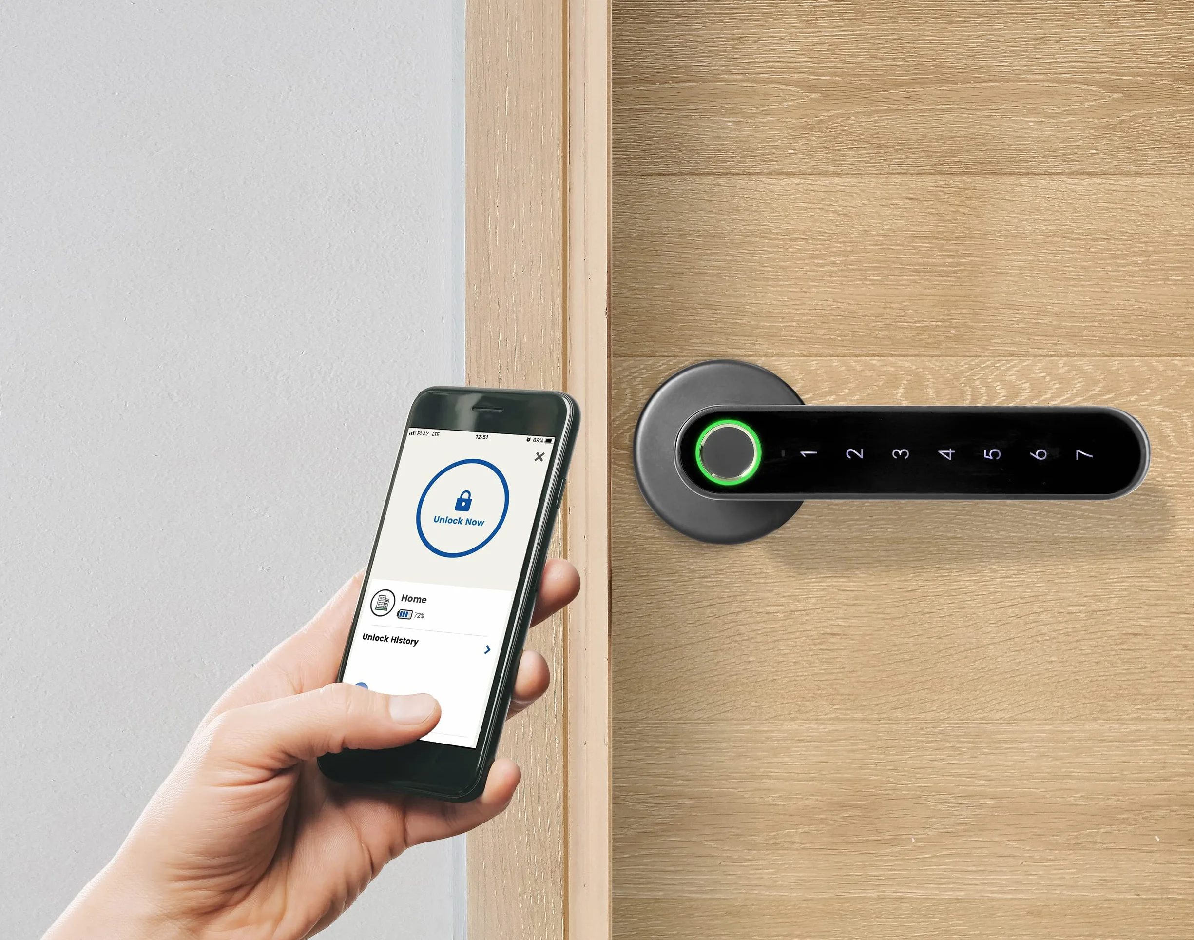 Orno OR-ZS-853 elektroniczny zamek do drzwi z klawiaturą dotykową i funkcją Smart – czytnik linii papilarnych, Bluetooth 4.0 (czarny)