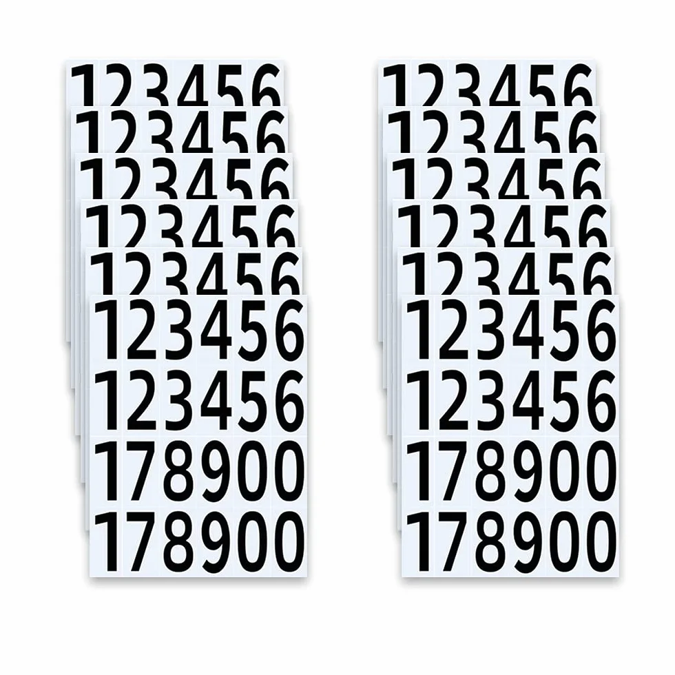 12 arkuszy numerów naklejki wodoodporne samoprzylepne winylowe naklejki numery skrzynki pocztowej, na znaki skrzynki pocztowe, drzwi, okno, klasę, miejsce zamieszkania