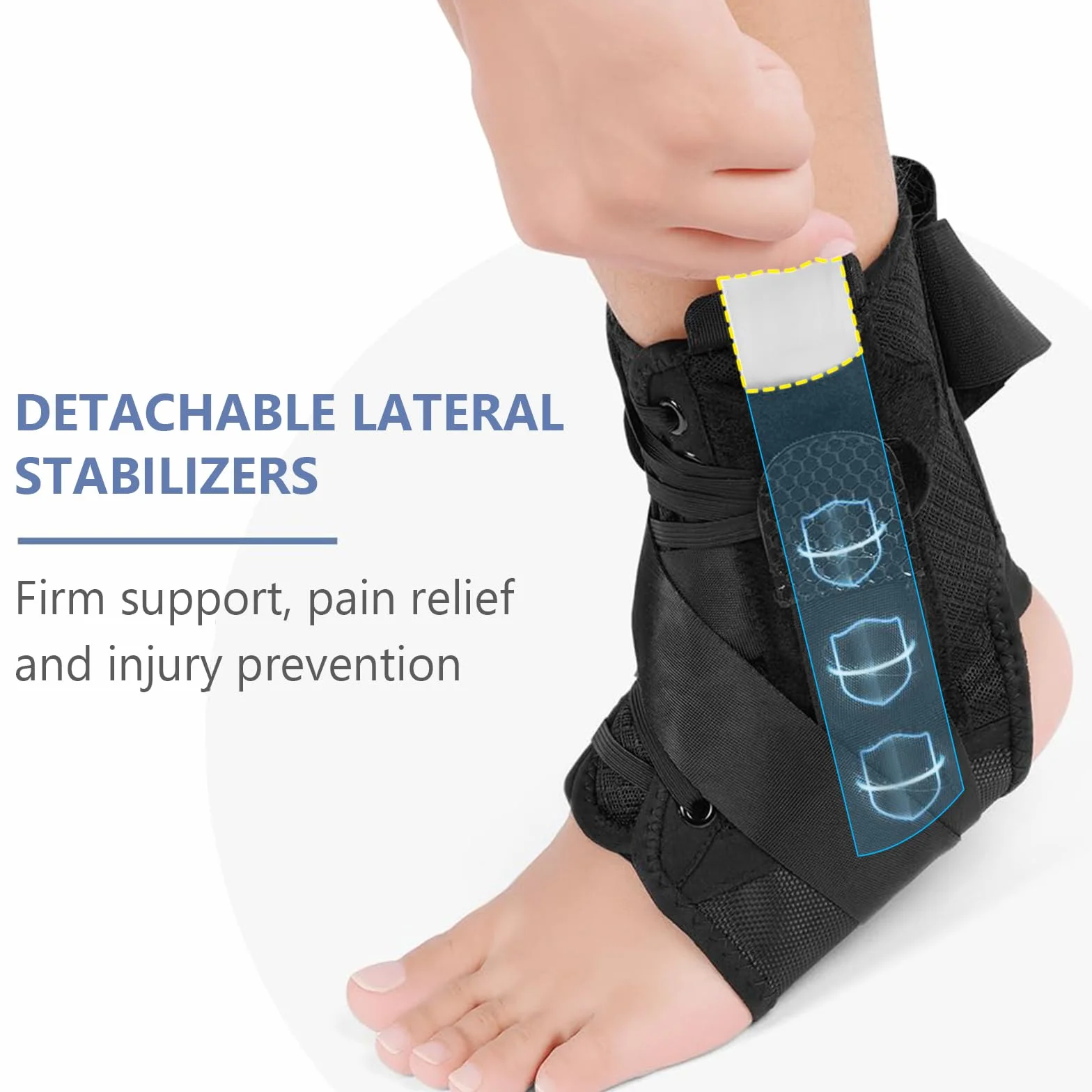 flintronic Sportowa opaska na stopę do zniekształceń stabilizator kostki regulowany L