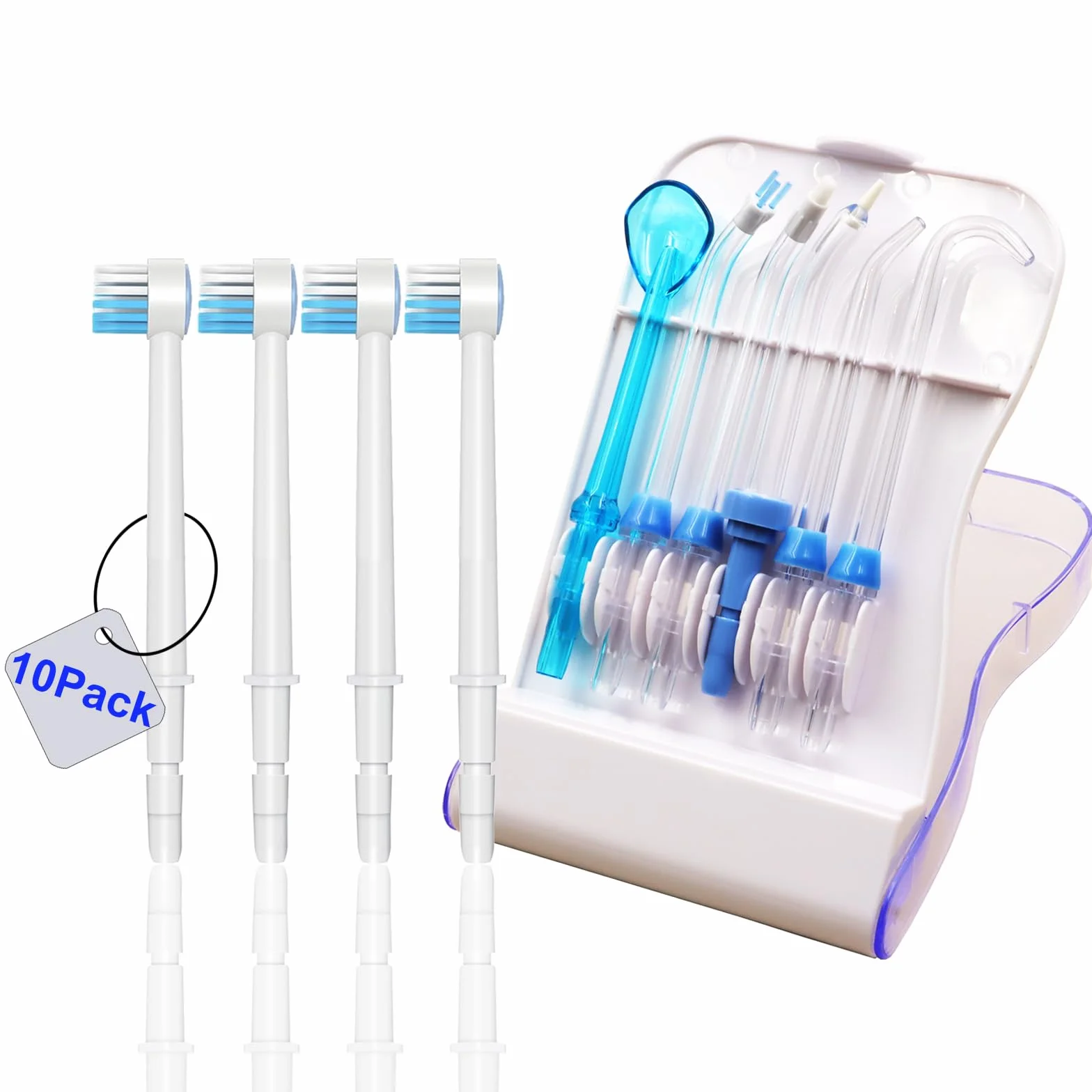 Wymienne głowice do Waterpik, wymienne kostki do irygatora wodnego (10 końcówek i etui do przechowywania), końcówki zamienne do irygatorów wodnych do Waterpik WP-663 WP-150 WP-660 WP-580 wp-150w