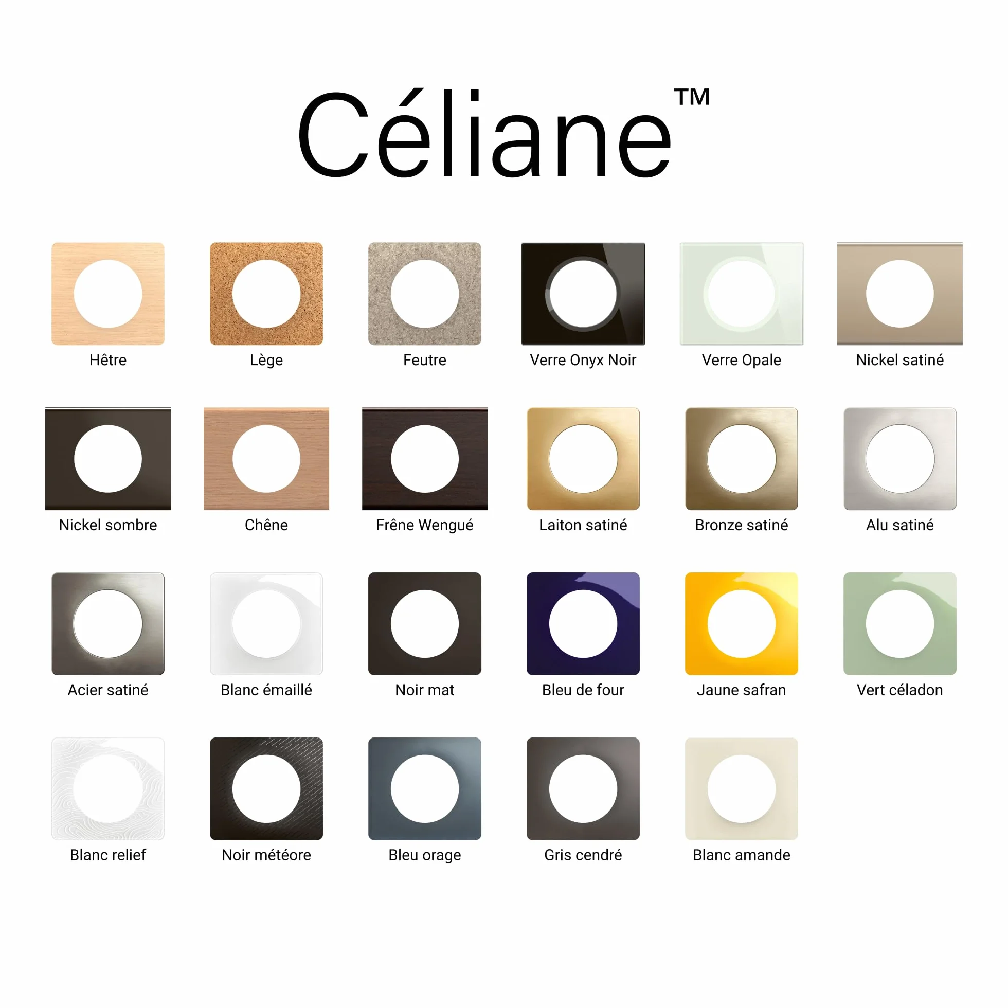 LEGRAND - Płyta Céliane - Płyta wykończeniowa do gniazd i przełączników Céliane - 4 słupki - Czarna matowa