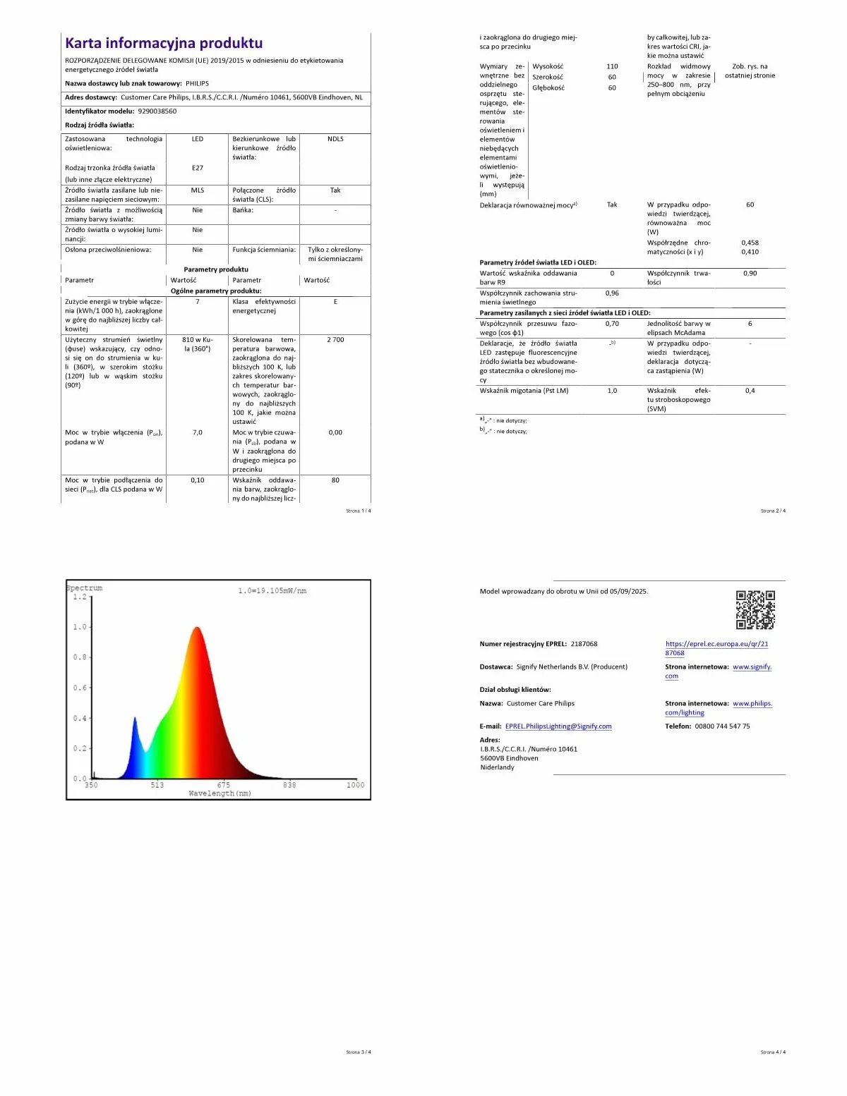 Philips Hue Smart LED A60, White & Color Ambiance, E27, 9,5W, 1100 lm, regulacja jasności, kompatybilna z Alexa, Google Assistant i Apple Home, 2 szt.