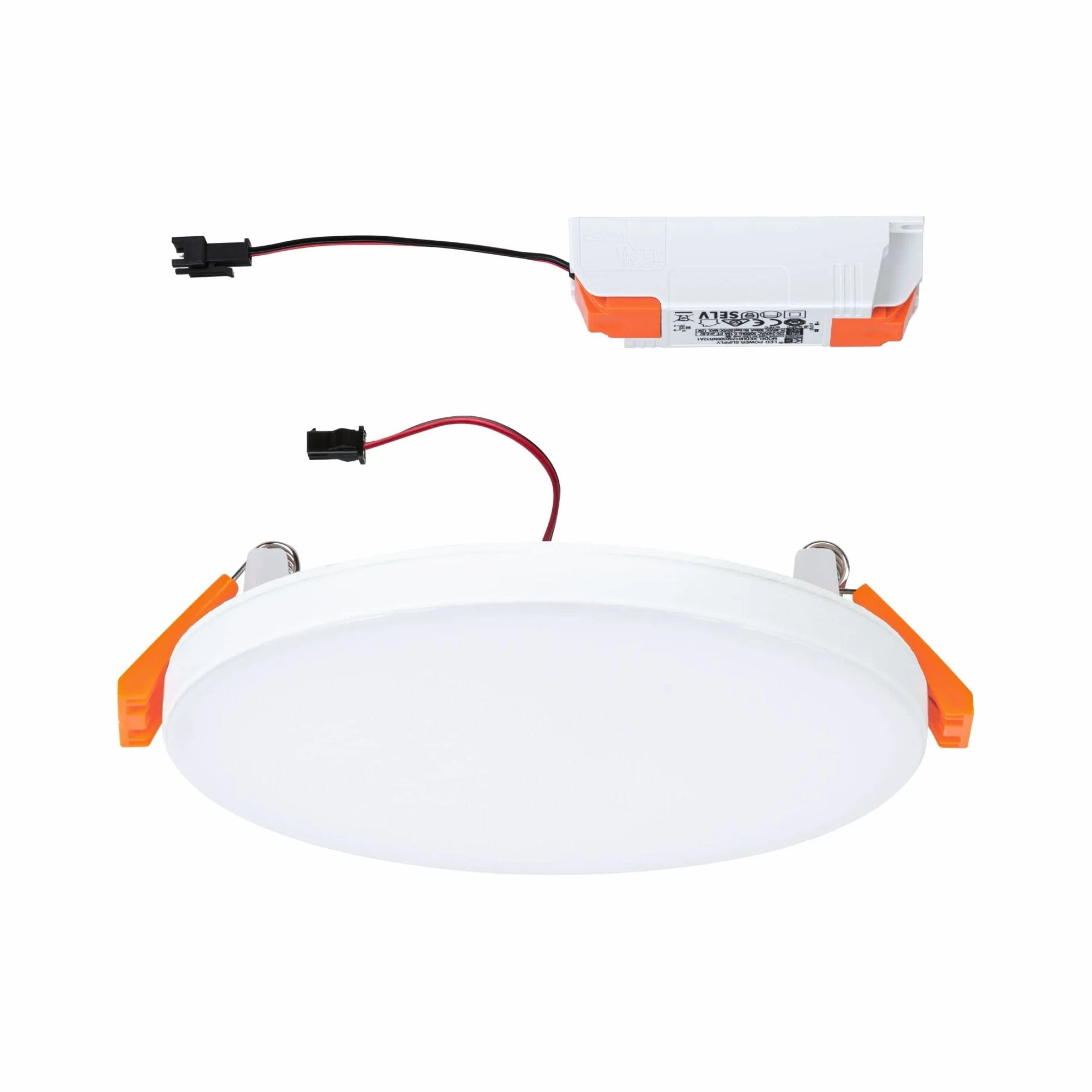 Paulmann 79939 LED panel wpuszczany Veluna VariFit Edge 120 mm okrągły, ciepłobiały, biały, tw. sztuczne, system oświetleniowy 3000 K