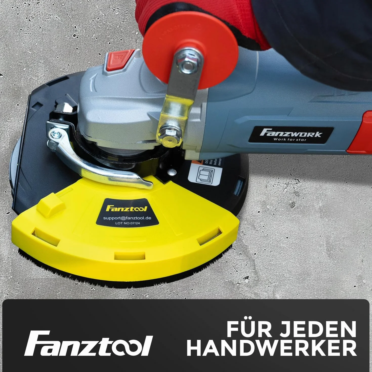 FANZTOOL Diamentowa tarcza szlifierska 180 mm + osłona odsysająca do szlifierek kątowych, szlifierki do betonu (z 180 mm garnkiem szlifierskim x 2)