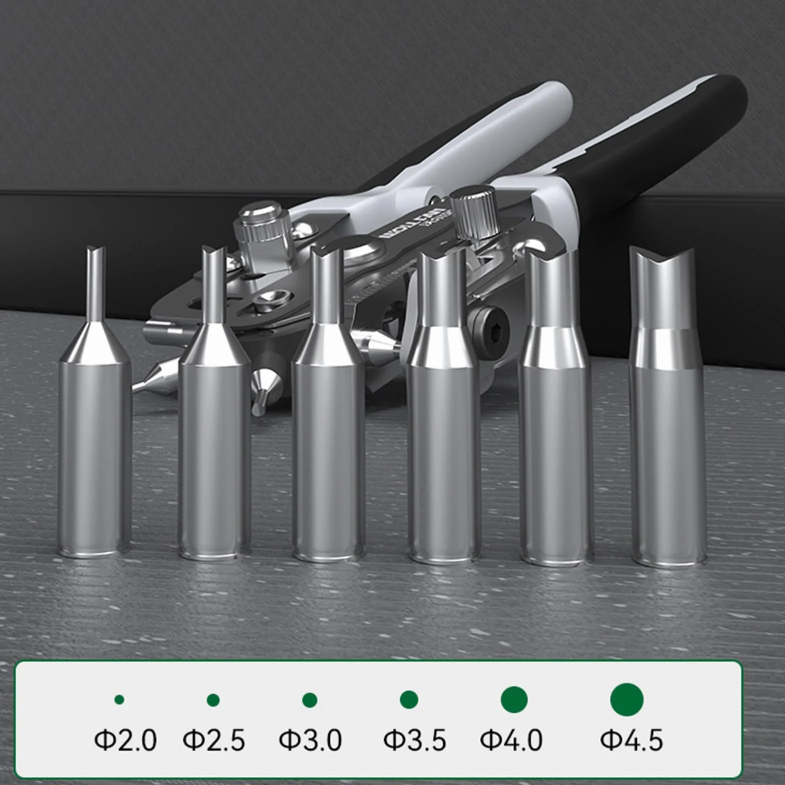 Leather Hole Punch Tool, Heavy-Duty Alloy Steel Pliers, Multi-Size Precision Cutting, 8.66 Inches