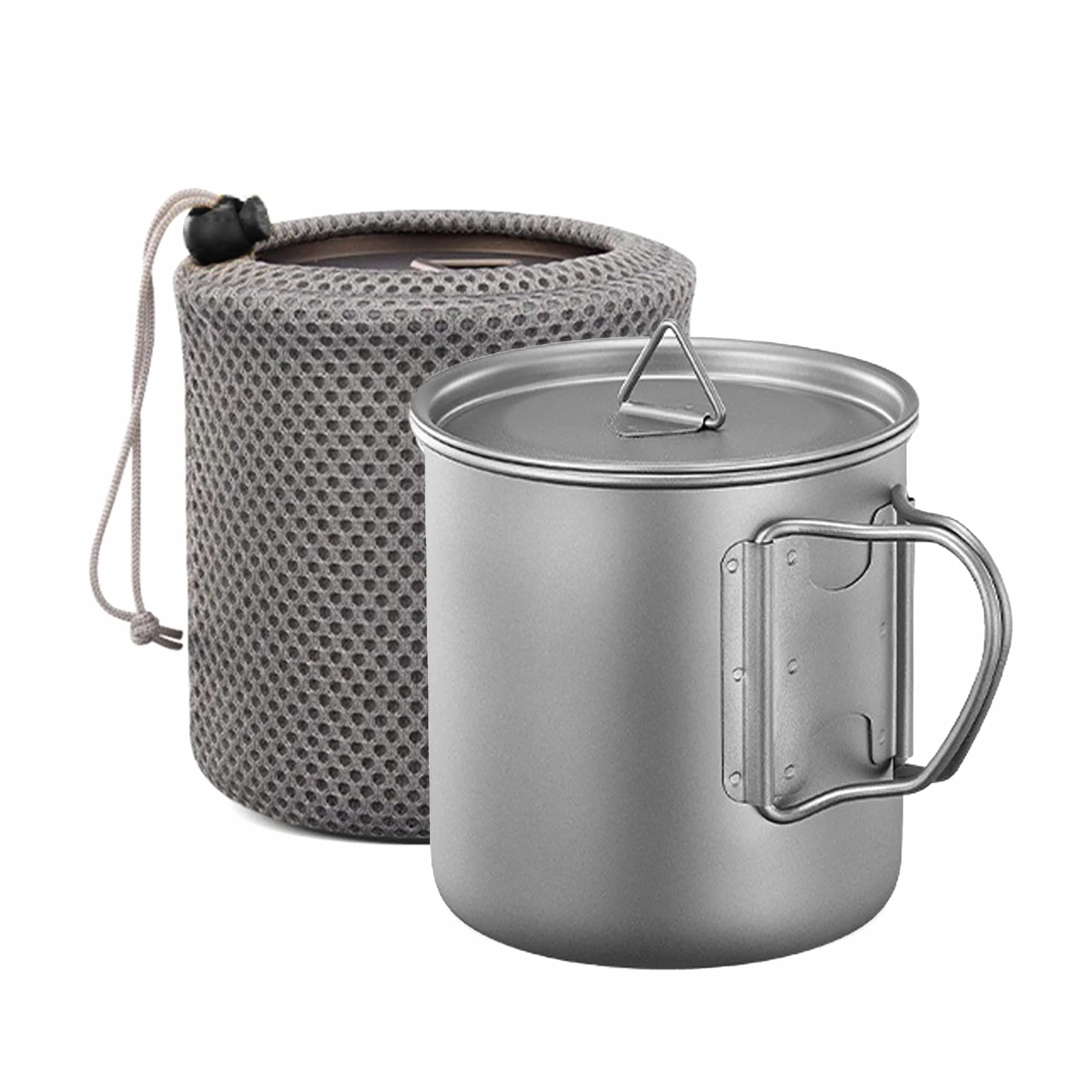 Kempingowy garnek tytanowy kubek miska outdoorowa piknik wędrówki tytanowe naczynia 600 ml