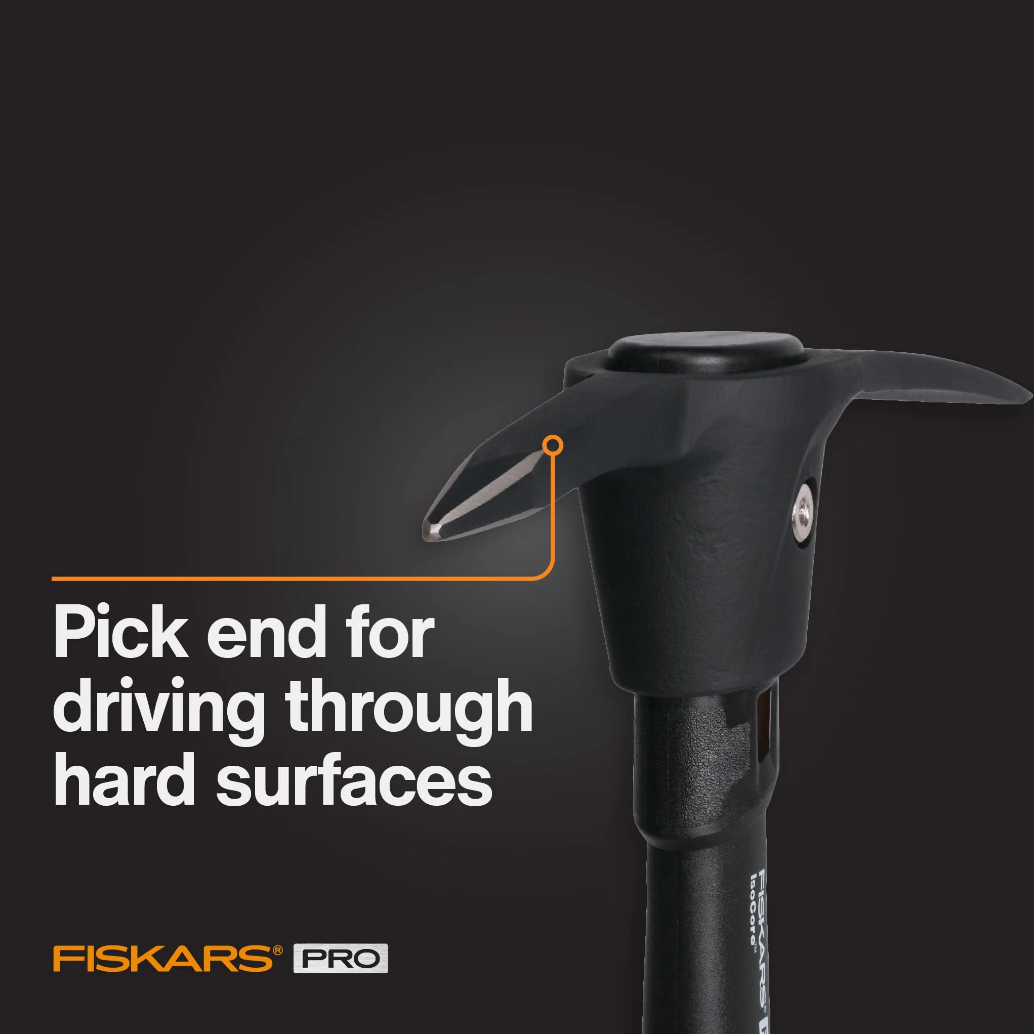 Fiskars 751220-1001 Pro IsoCore motyka/kilof, 0,7 kg, pomarańczowa/czarna