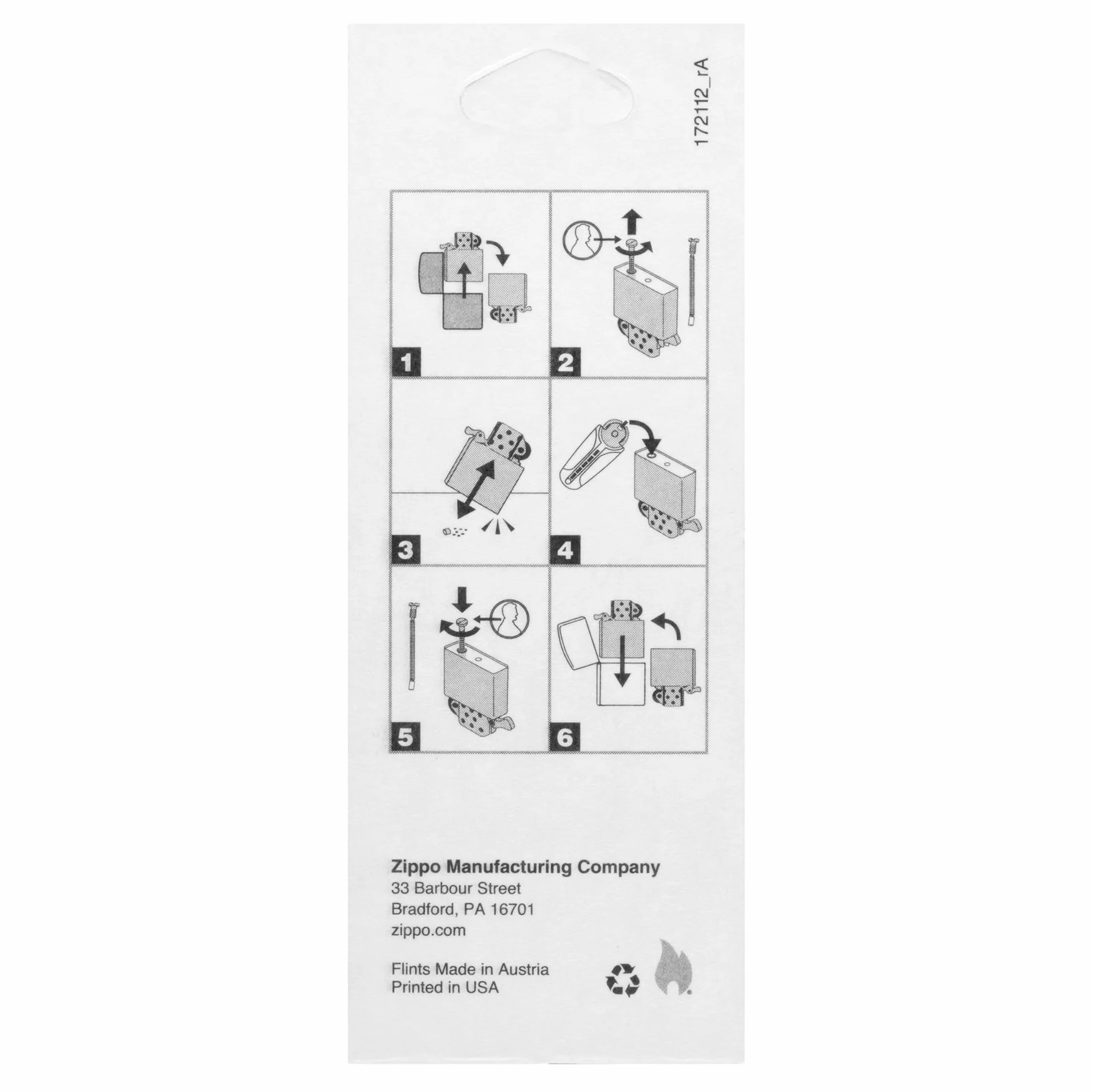Zippo DAS-2406N 2406N(576), 1 karta z 6 krzemieniami, 6 sztuk