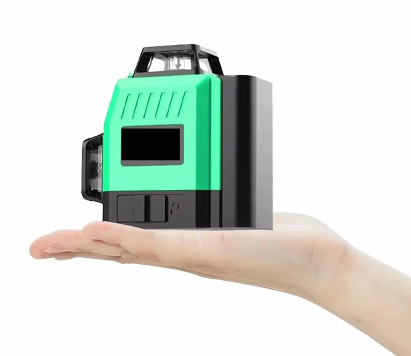 Dalmierz laserowy, Poziomica Laserowa Mini 12 Linii 3D Samopoziomująca 360 Stopni W Poziomie I Pionie Krzyżowa Super Mocna Zielona Przenośna Wiązka