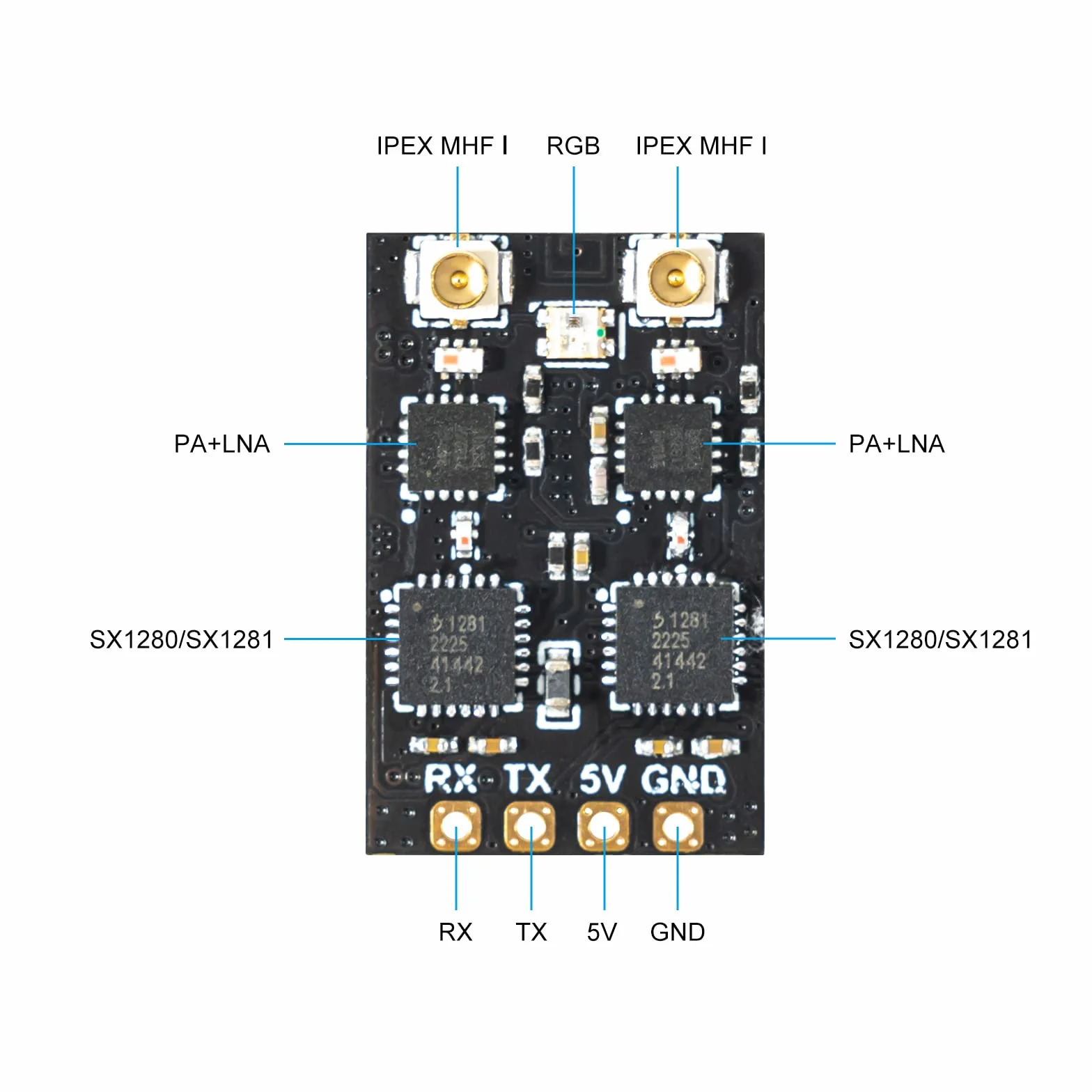 BETAFPV SuperD ELRS odbiornik różnorodności z podwójnym odbiornikiem, łańcuch z 2 antenami, TXCO Tech Support, protokół CRSF, latający aerial