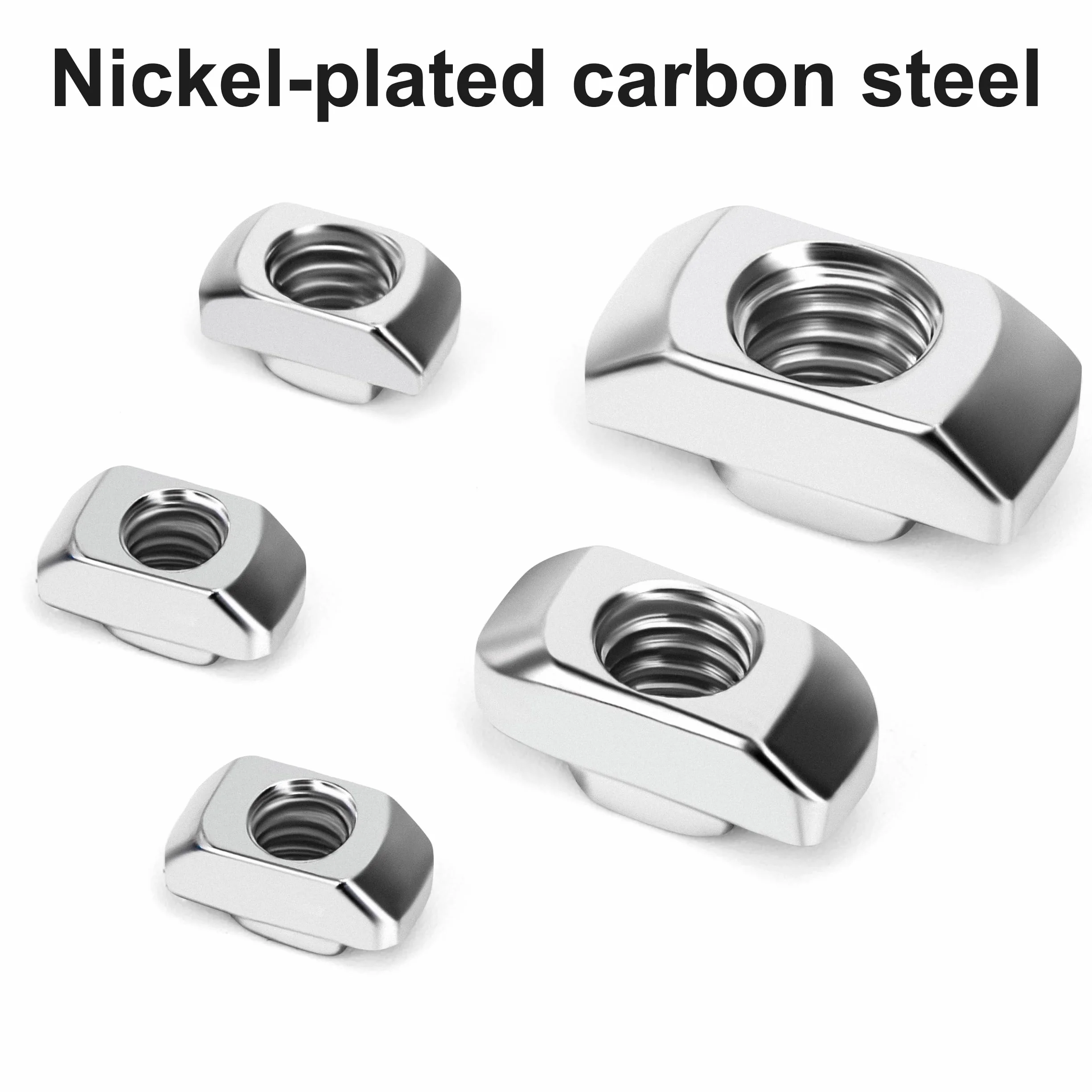 QIMEI-SHOP Nakrętki T M4, nakrętka młotkowa, stal węglowa, do profili aluminiowych 2020 z rowkiem 6 mm, 40 sztuk