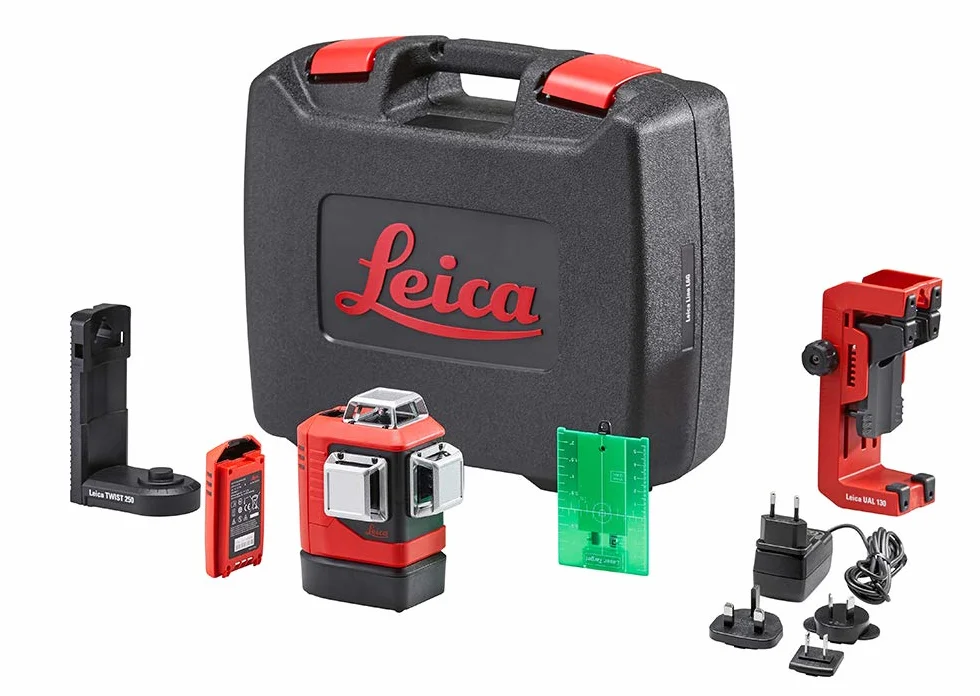 Leica Lino L6G – 3 x 360 stopni laser liniowy z akumulatorem litowo-jonowym, ładowarką, innowacyjnym adapterem magnetycznym i uchwytem ściennym w walizce (zielony laser, obszar roboczy: 35 m)