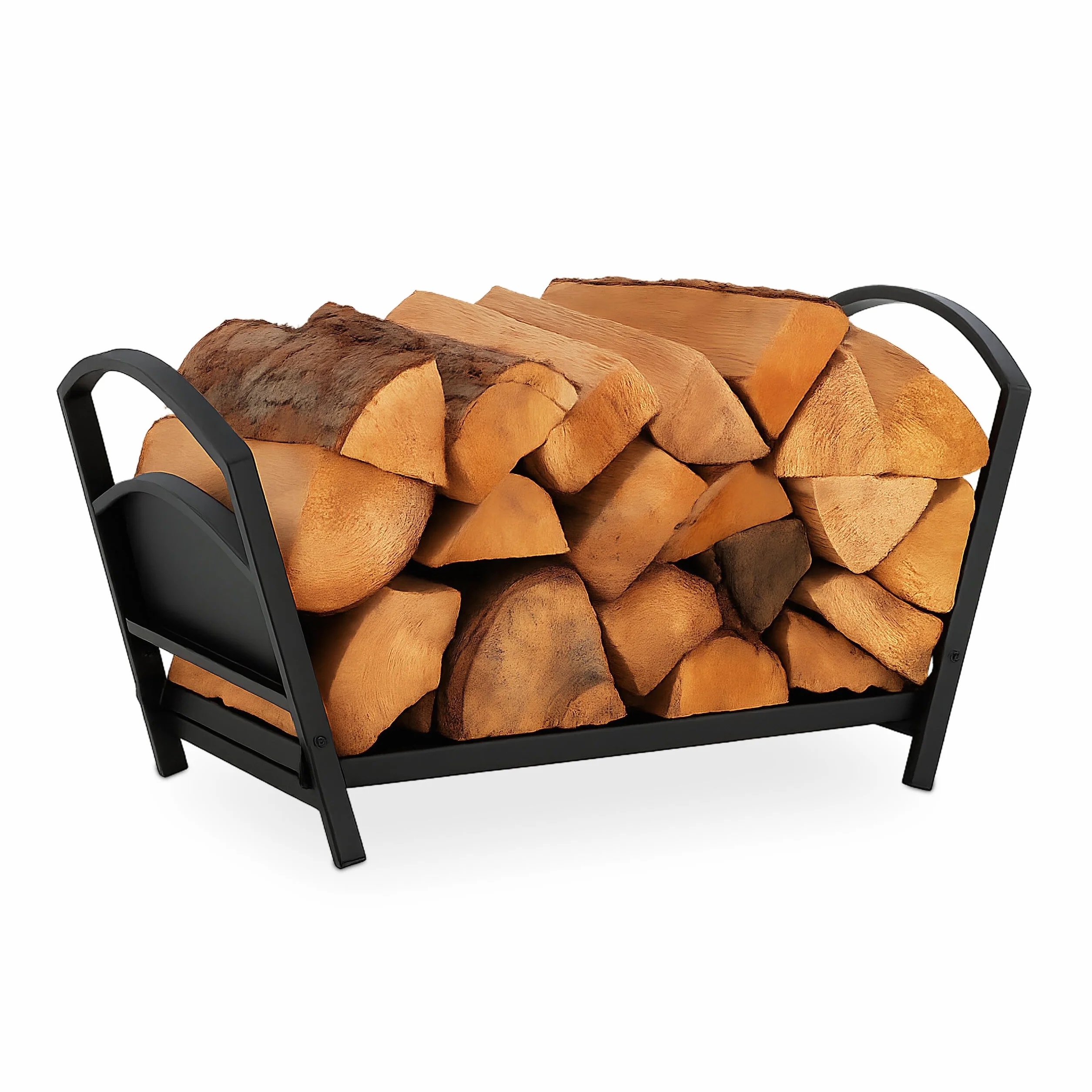 Relaxdays Kosz na drewno metalowe składany stojak 33 x 66 x 30,5 cm czarny stal