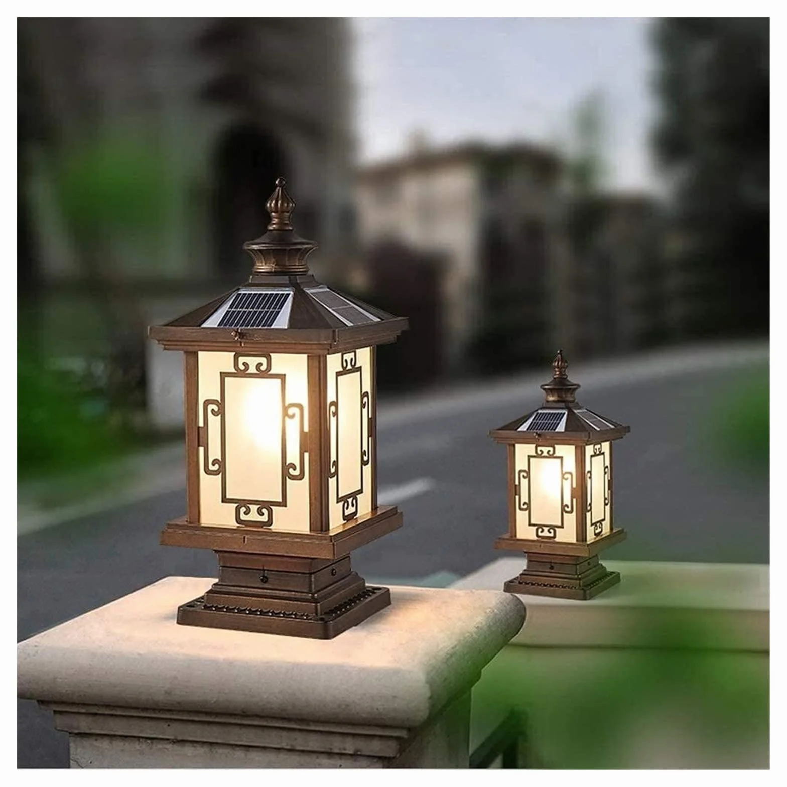 Oświetlenie dziedzińca Solarne lampy słupkowe Kwadratowy trawnik ogrodowy Lampy LED Stigma Czarna aluminiowa rdza Zewnętrzna kolumna Latarnia Wystrój basenu Zewnętrzne oświetlenie podłogowe