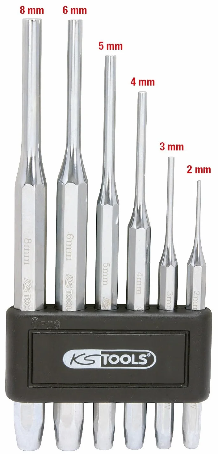 KS Tools 156.0150 Zestaw wybijaków, chromowany na wysoki połysk, 6-szt